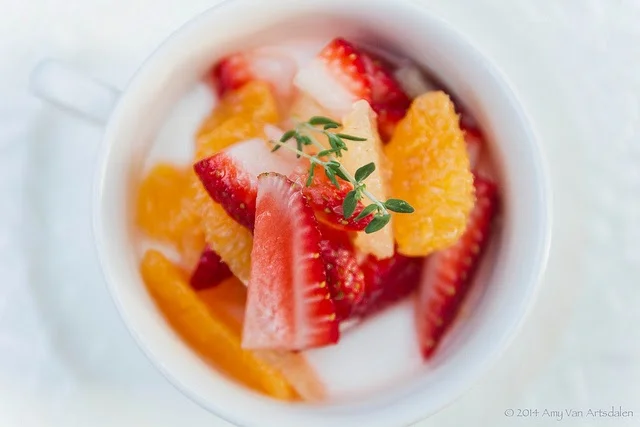 Panna Cotta, Strawberries, Orange. Source: Mrsjpvan2