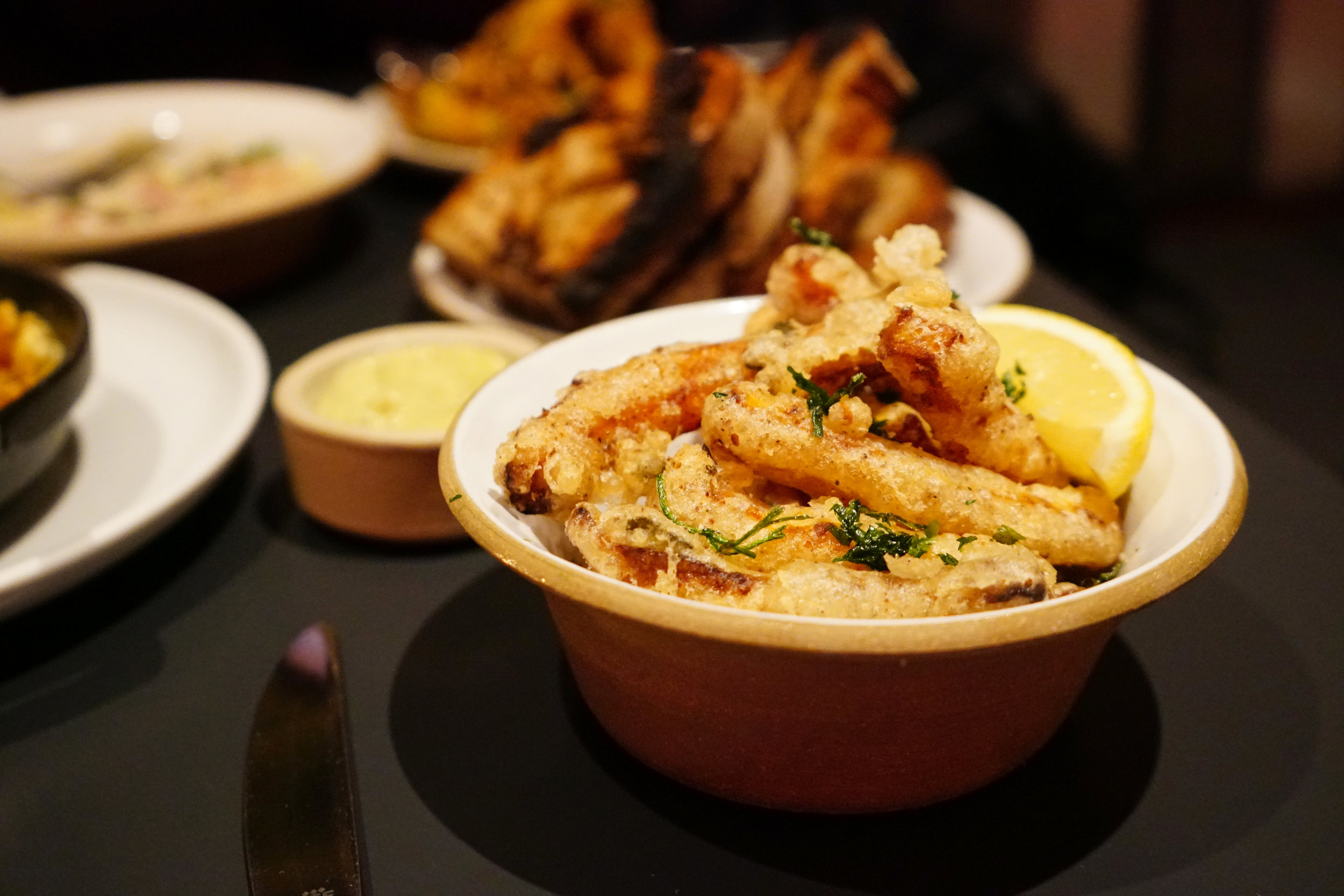 Butternut 'Fries' with Lemon-Parmesan Dressing at Loring Place in New York City
