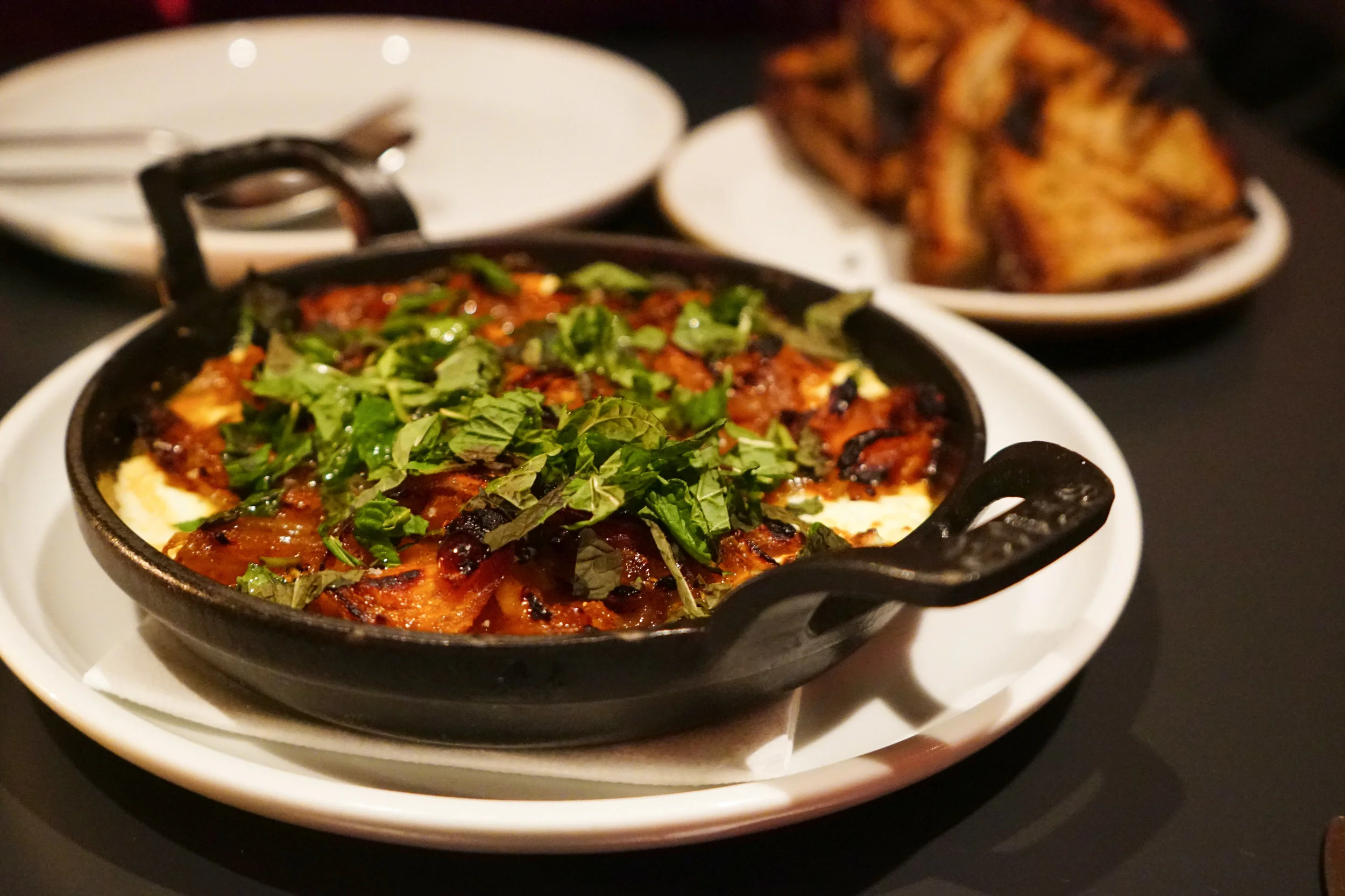 Baked Ricotta and Roasted Kabocha with Grilled Sourdough at Loring Place in New York City