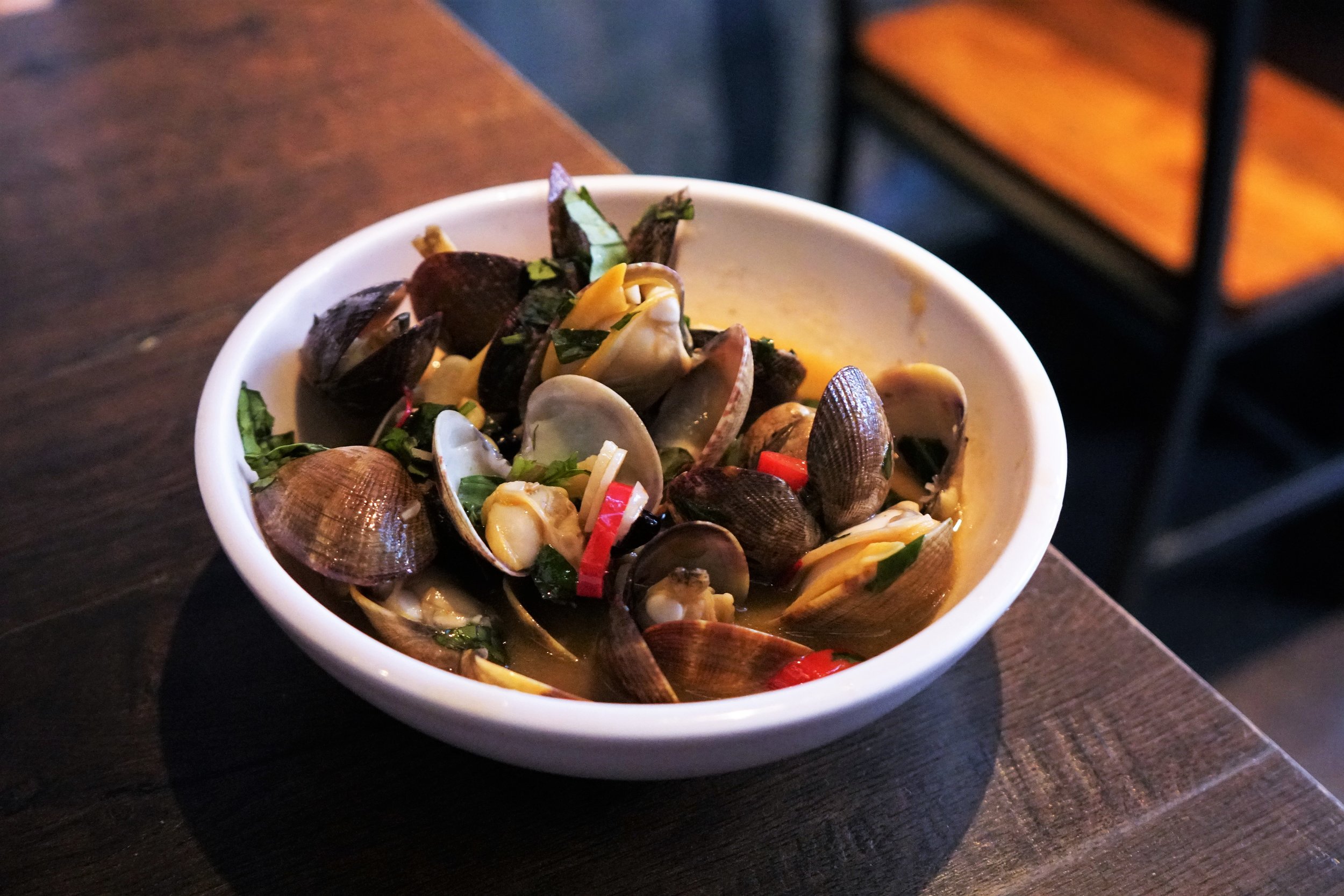 Drunken Clam and Thai Basil at 886 in New York City