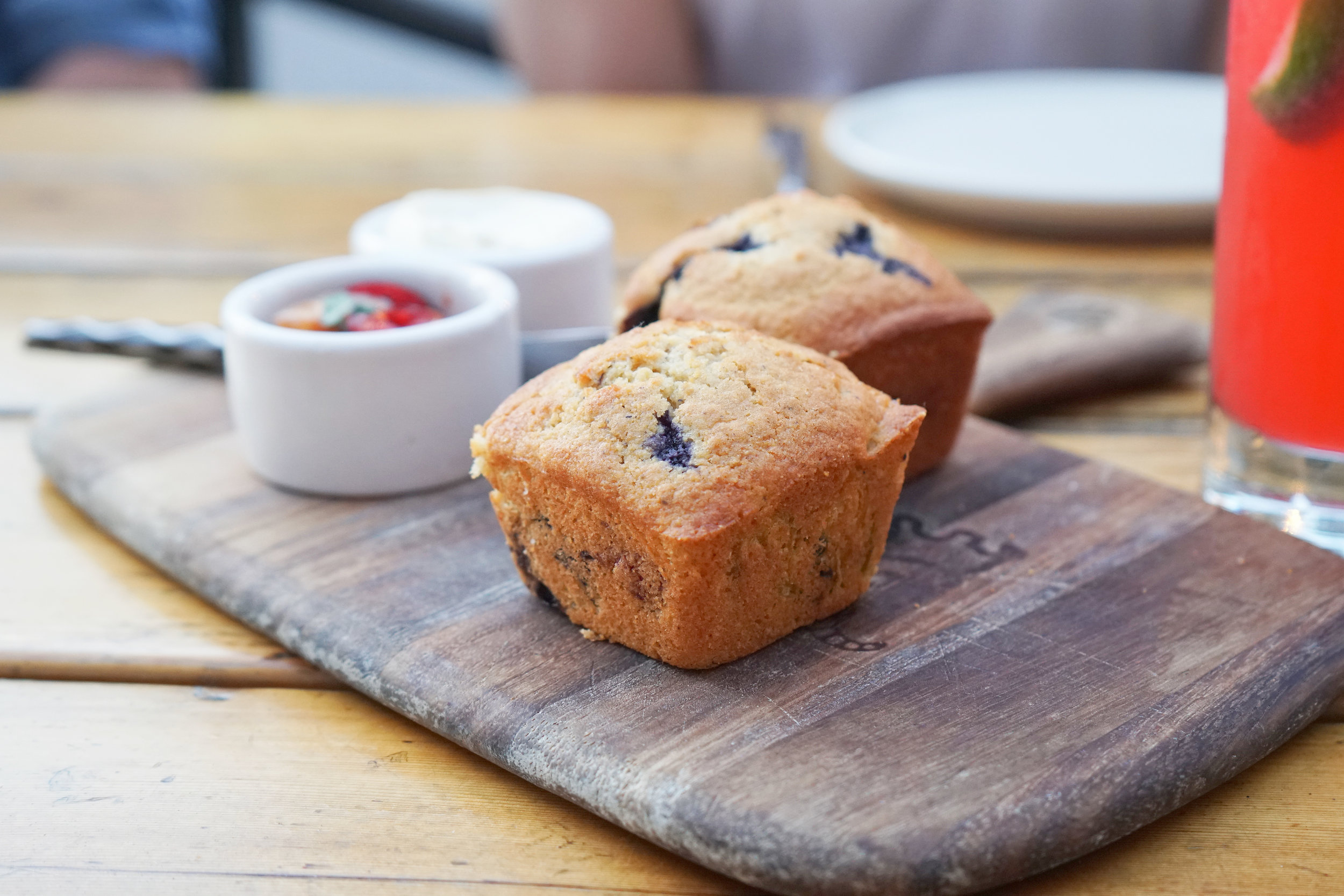 Blueberry Pickled Pepper Cornbread at the Girl and The Goat in Chicago