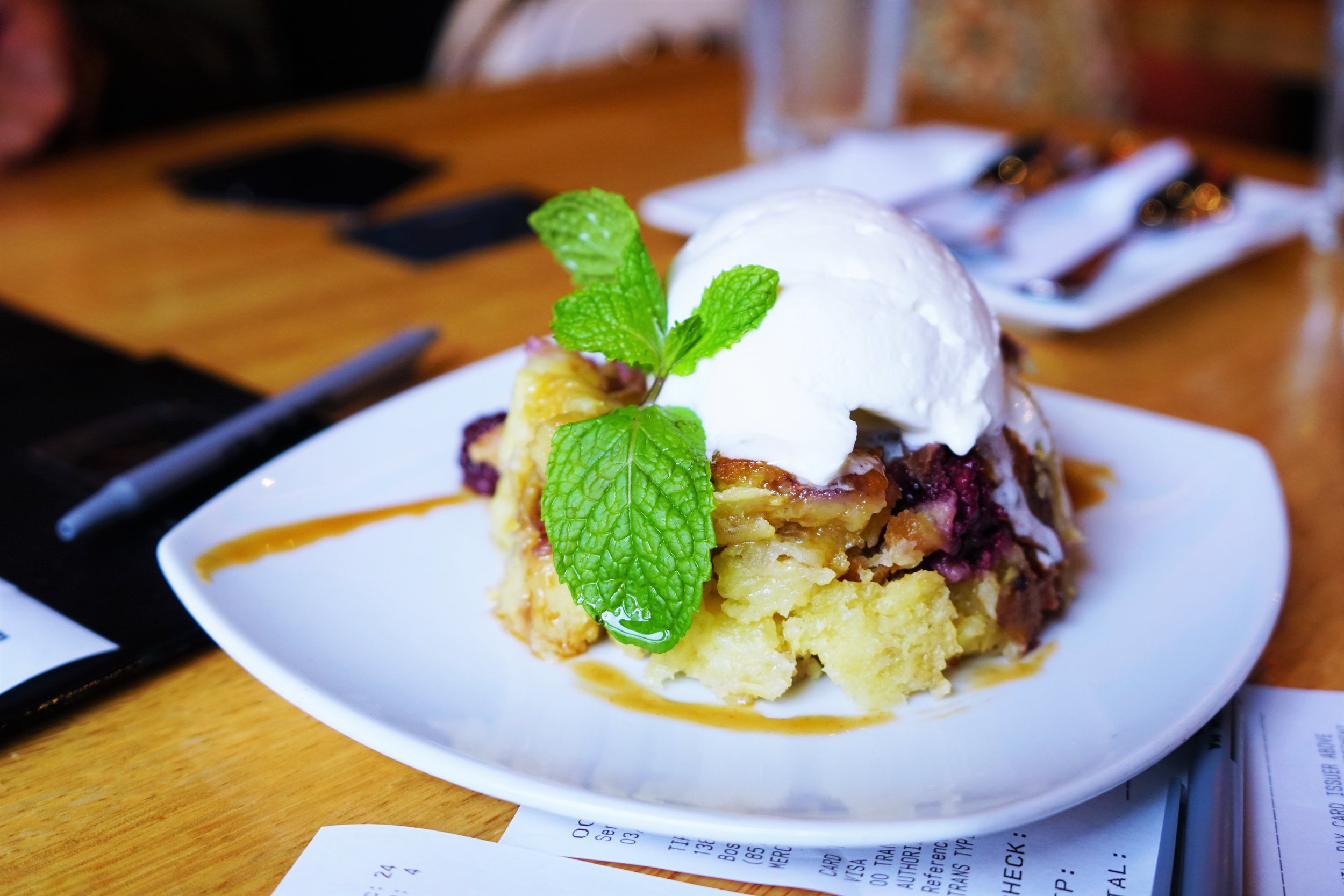 Blackberry Bread Pudding with Brioche at Tip Tap Room in Boston