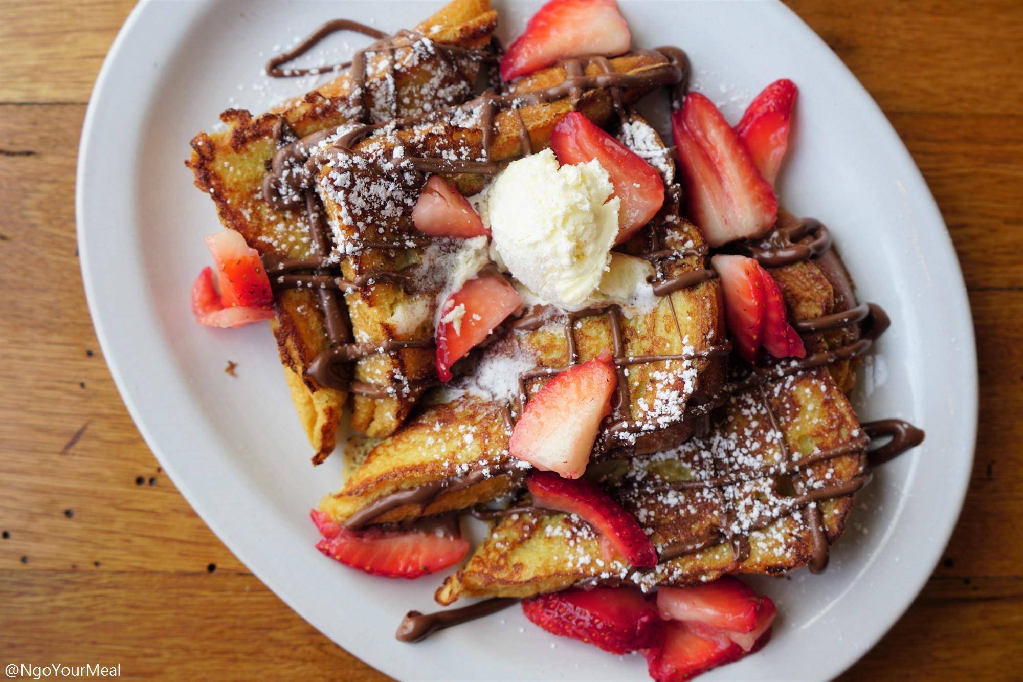 Nutella and Strawberry French Toast at Milkweed in Boston