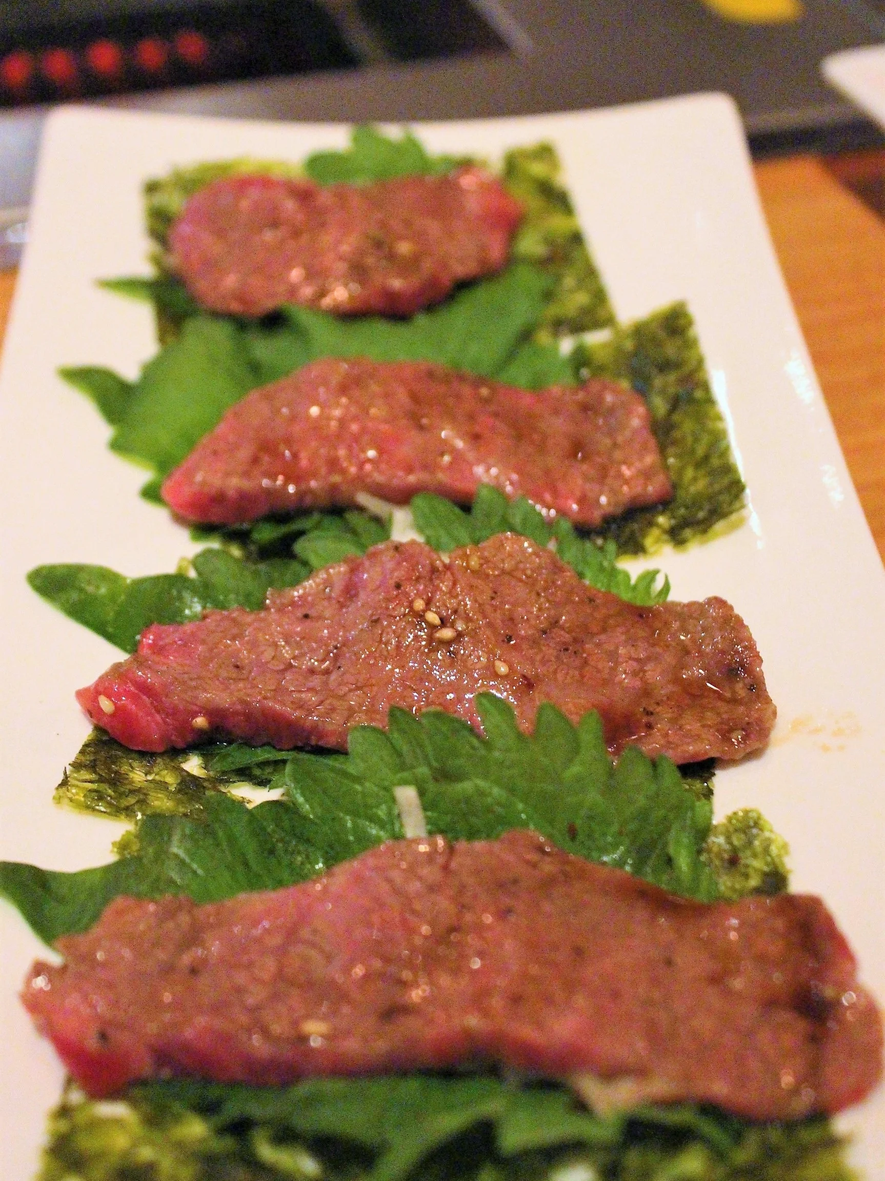 Lightly Broiled Beef with Sea Urchin at Yakiniku Futago in New York City