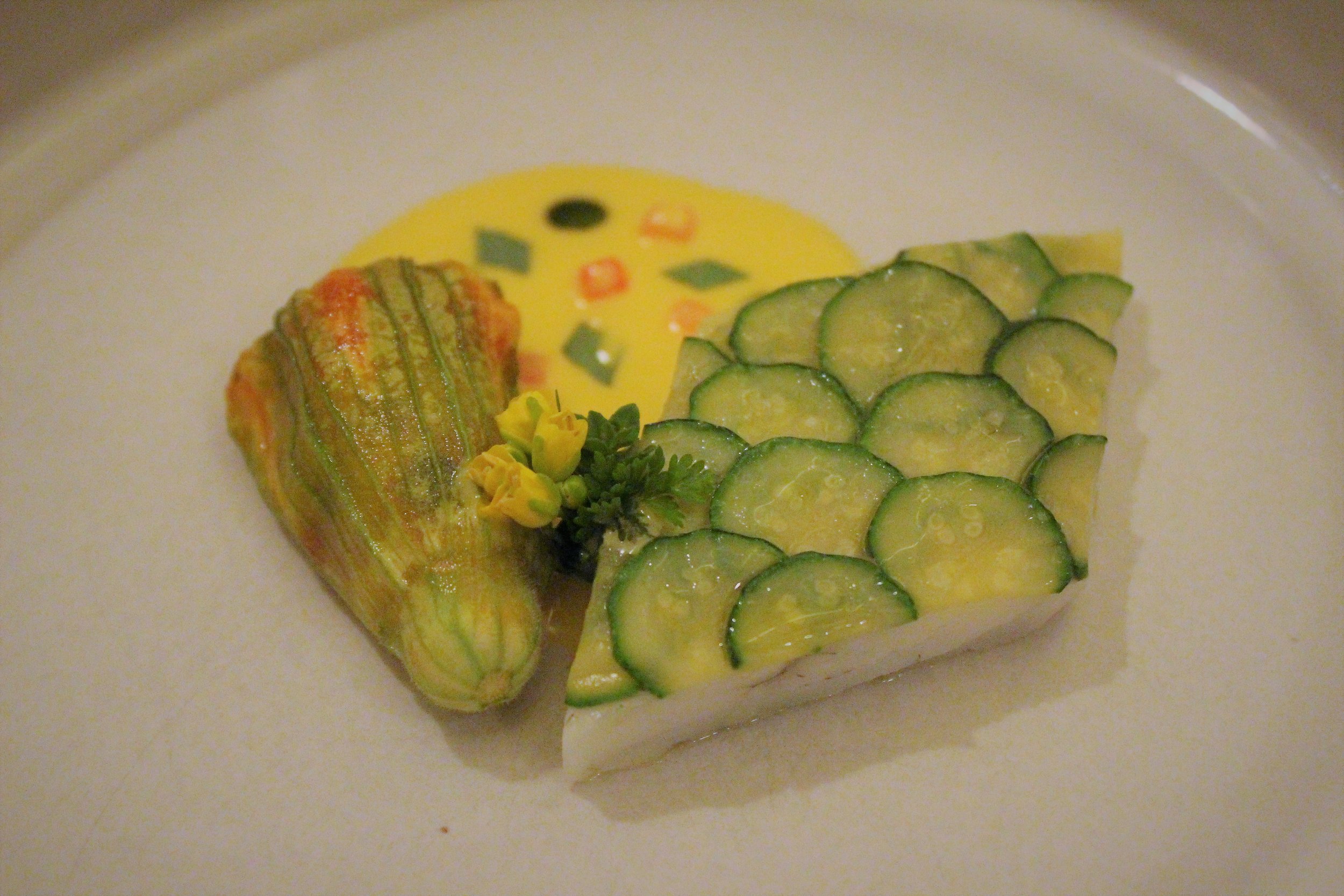 2007 Turbot with Poached Zucchini and Squash Blossom at EMP in New York City