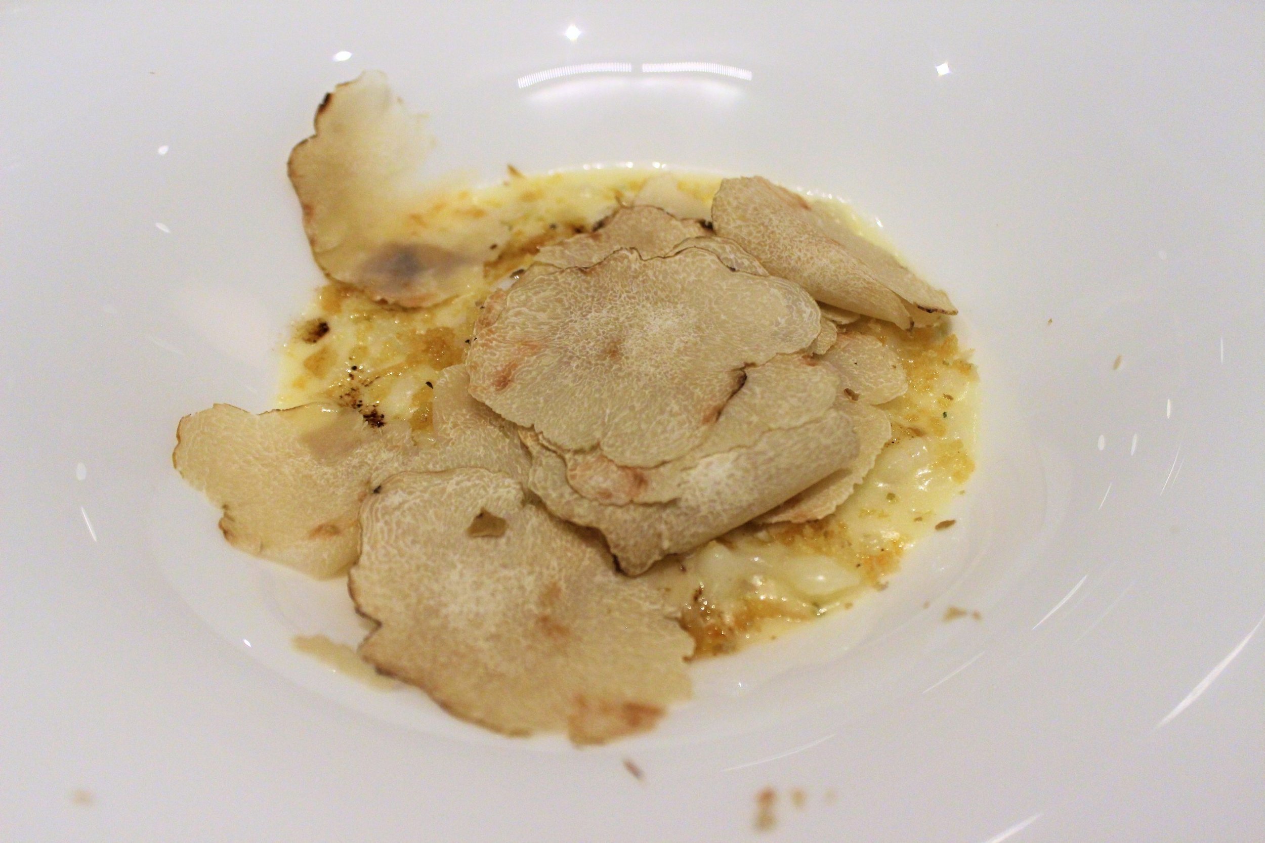 White Truffle Shaved Over Spaetzle at Gabriel Kreuther in New York City