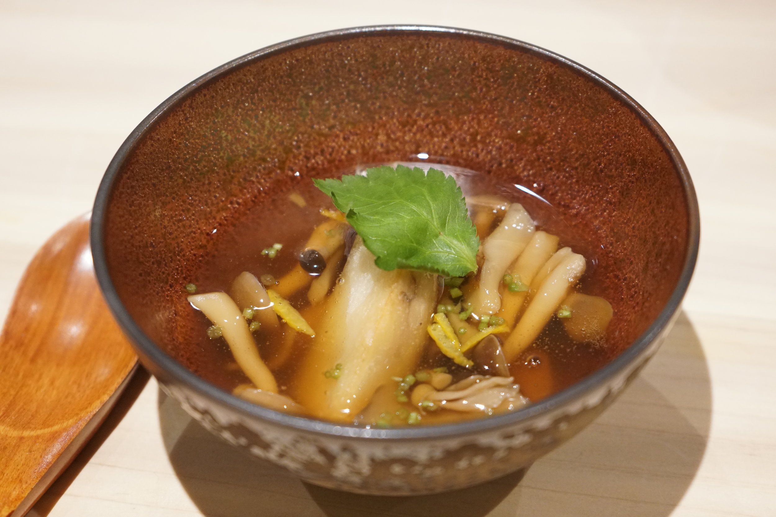 Japanese Taro in Mushroom Dashi Broth at Shuraku in New York City