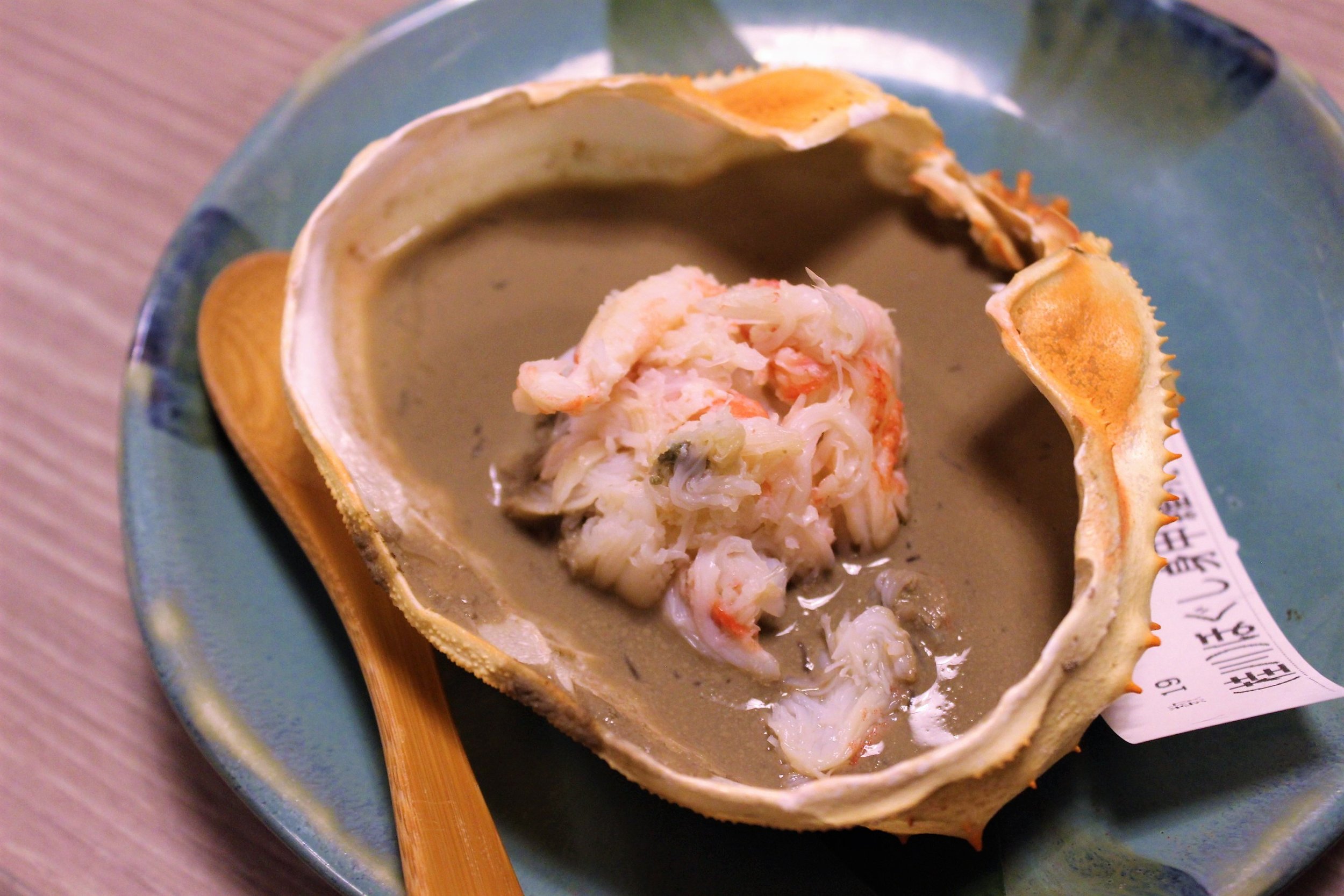 Grilled Crab Flakes &amp; Paste on the Shell at Kani Doraku Dotonbori Honten
