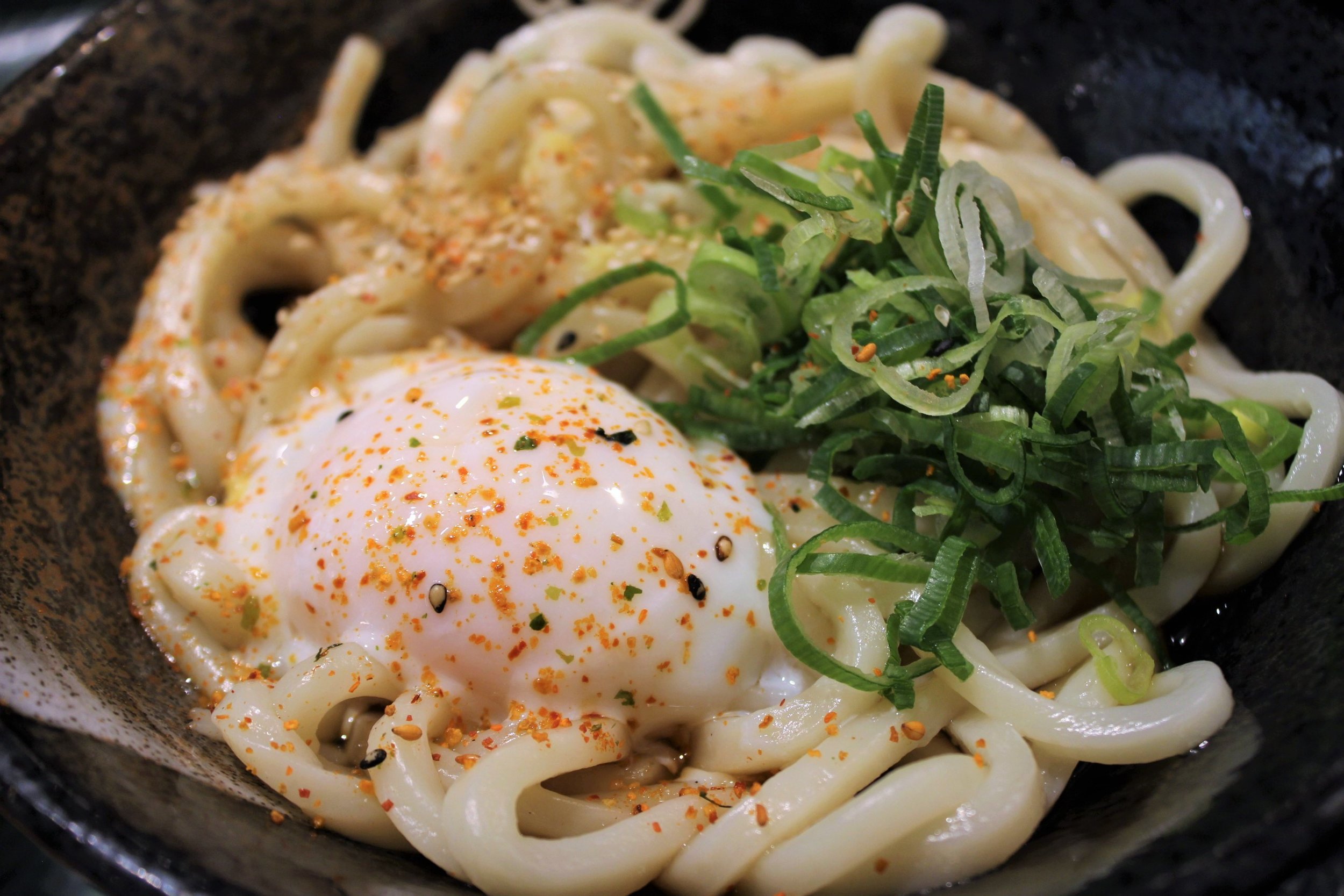 Ontama Bukkake Udon at Sanuki Udon Hanamaru in Shibuya, Japan