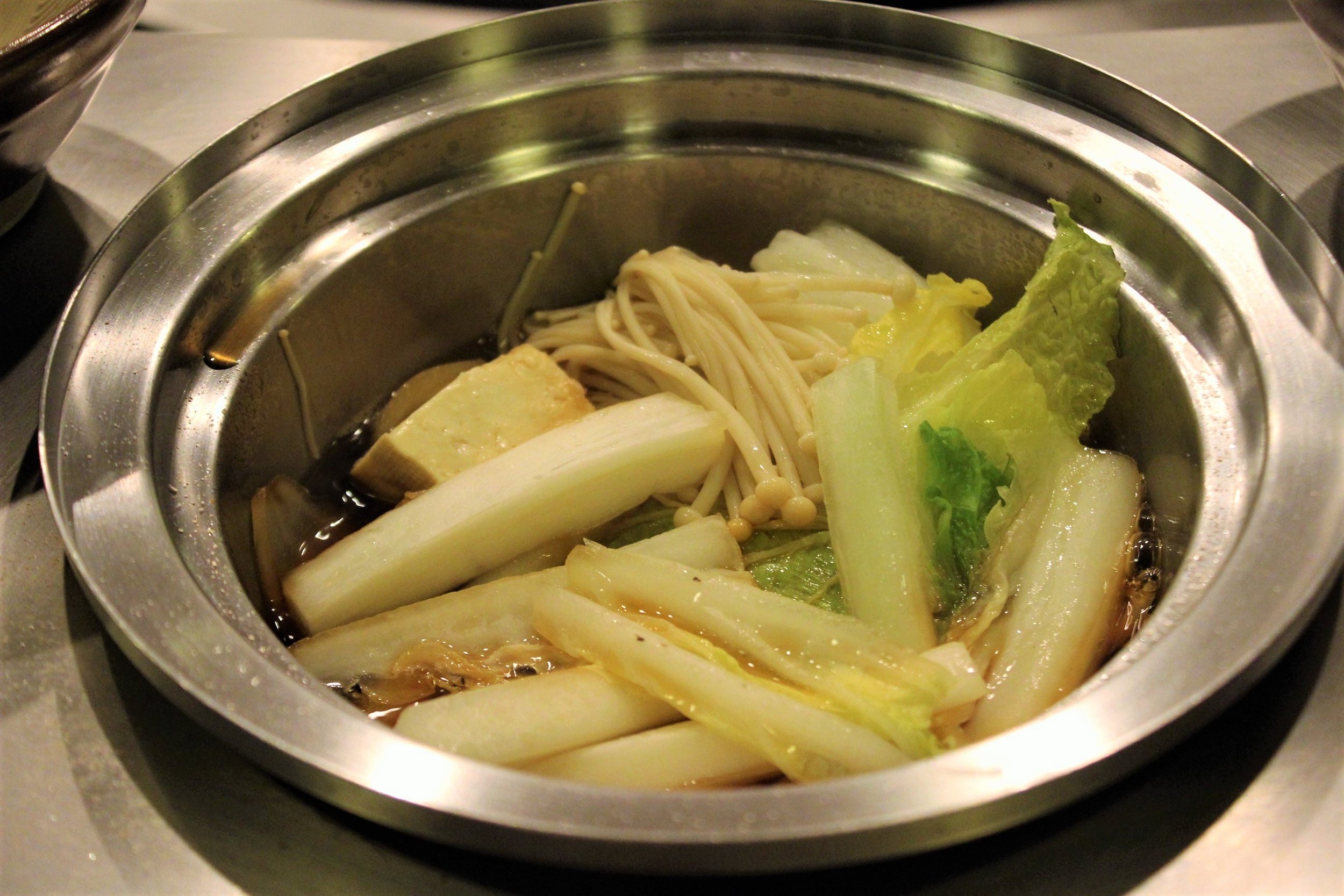 Assorted Vegetables (Kuroge Wagyu Beef Sukiyaki Set) at Shabusen in Tokyo, Japan