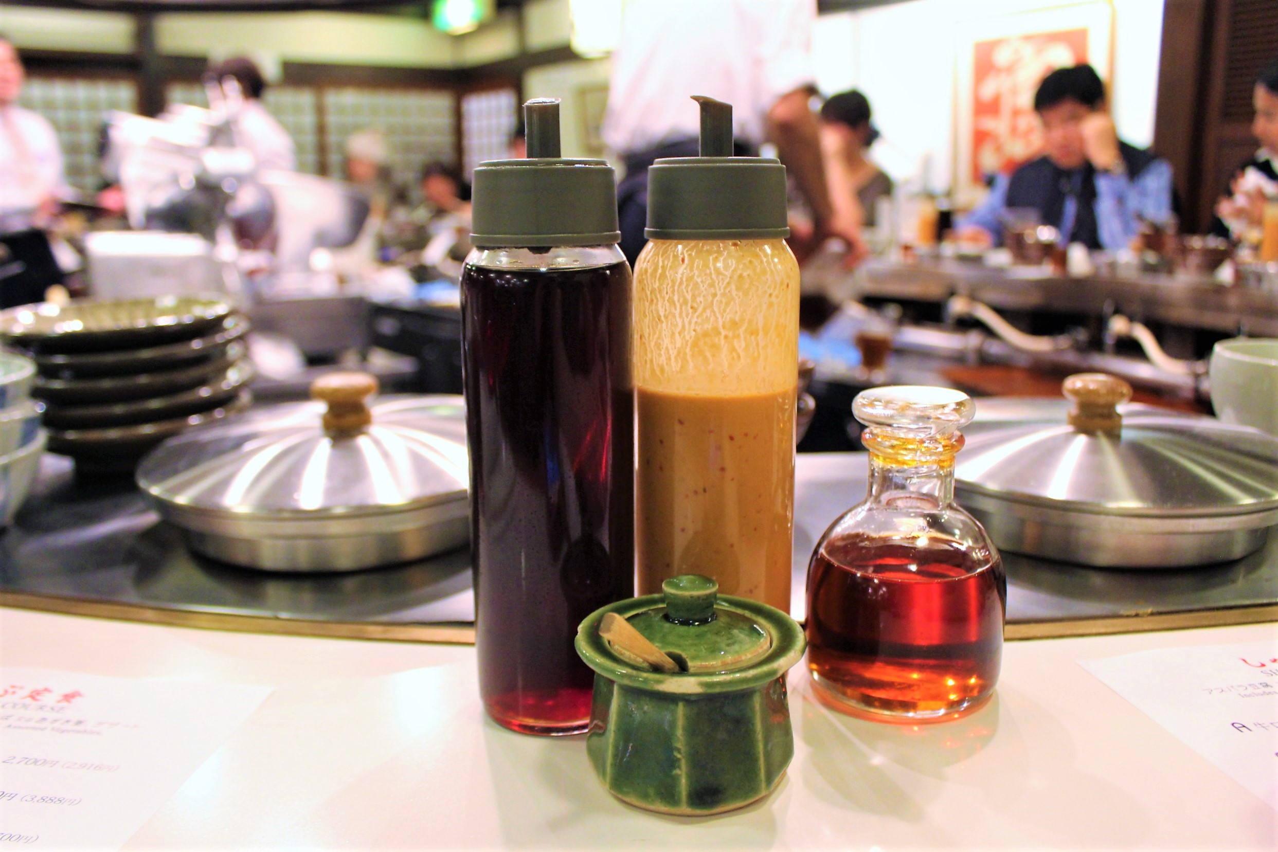 Sauces at Shabusen in Tokyo, Japan