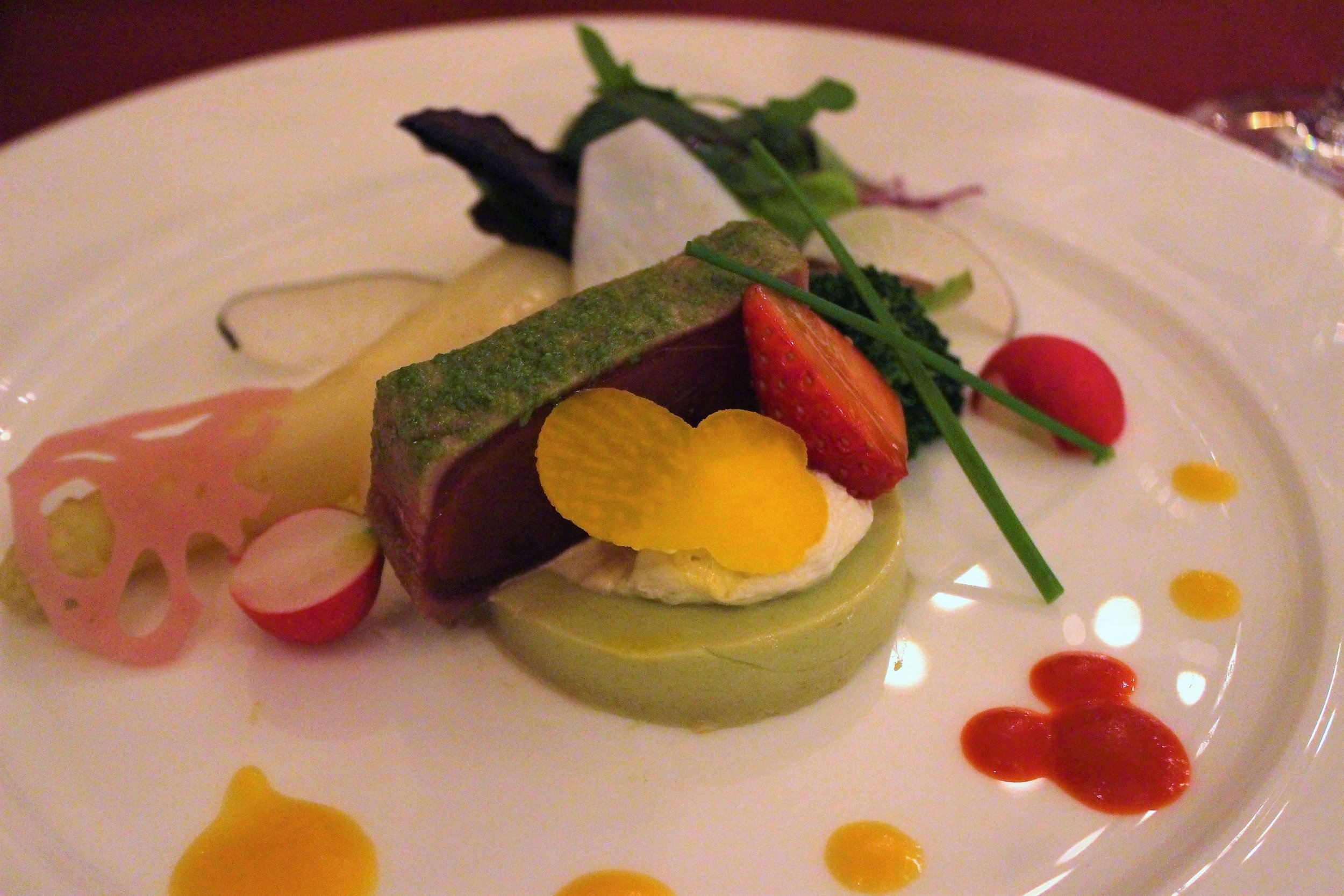 Marinated Tuna with Avocado Mousse and Assorted Vegetables at Magellan’s in DisneySea, Tokyo, Japan