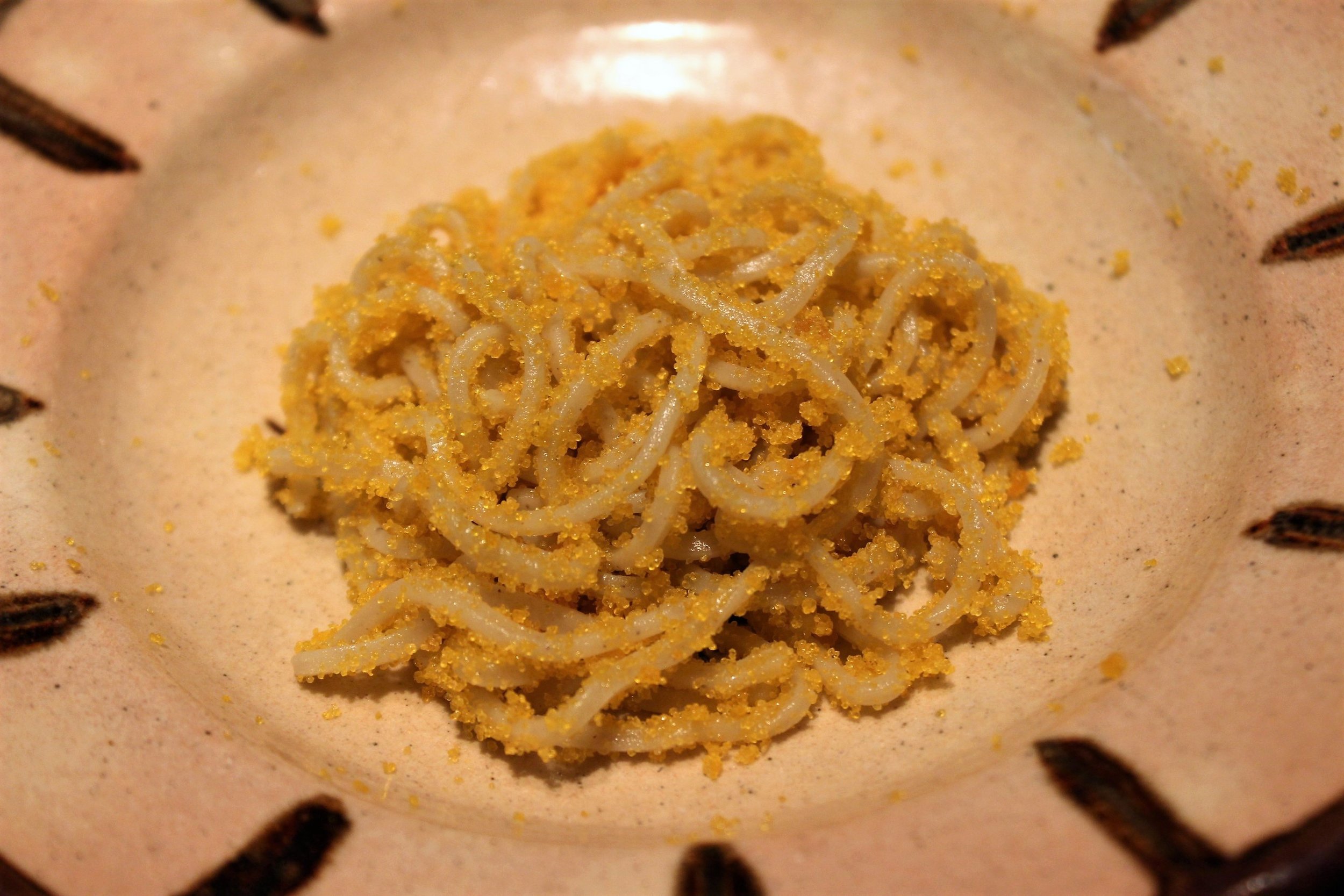 Soba with Dried Mullet Roe Powder and Truffle Oil