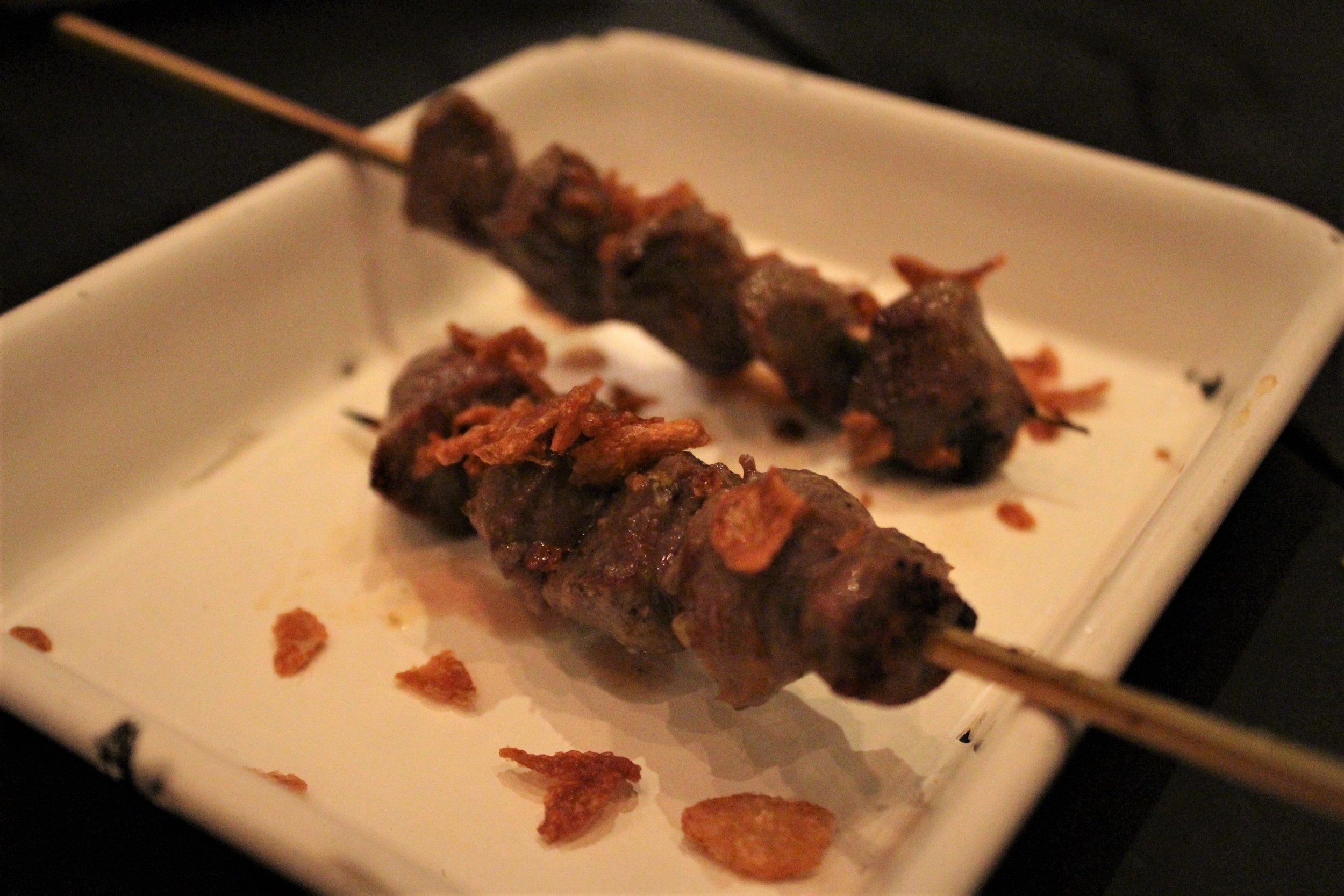 Chicken Gizzard Yakitori with Olive Oil and Garlic 