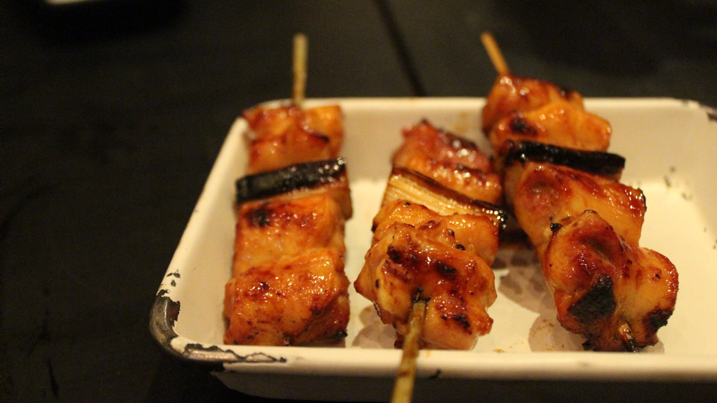 Chicken Thigh Yakitori with Welsh Onion and Tare 