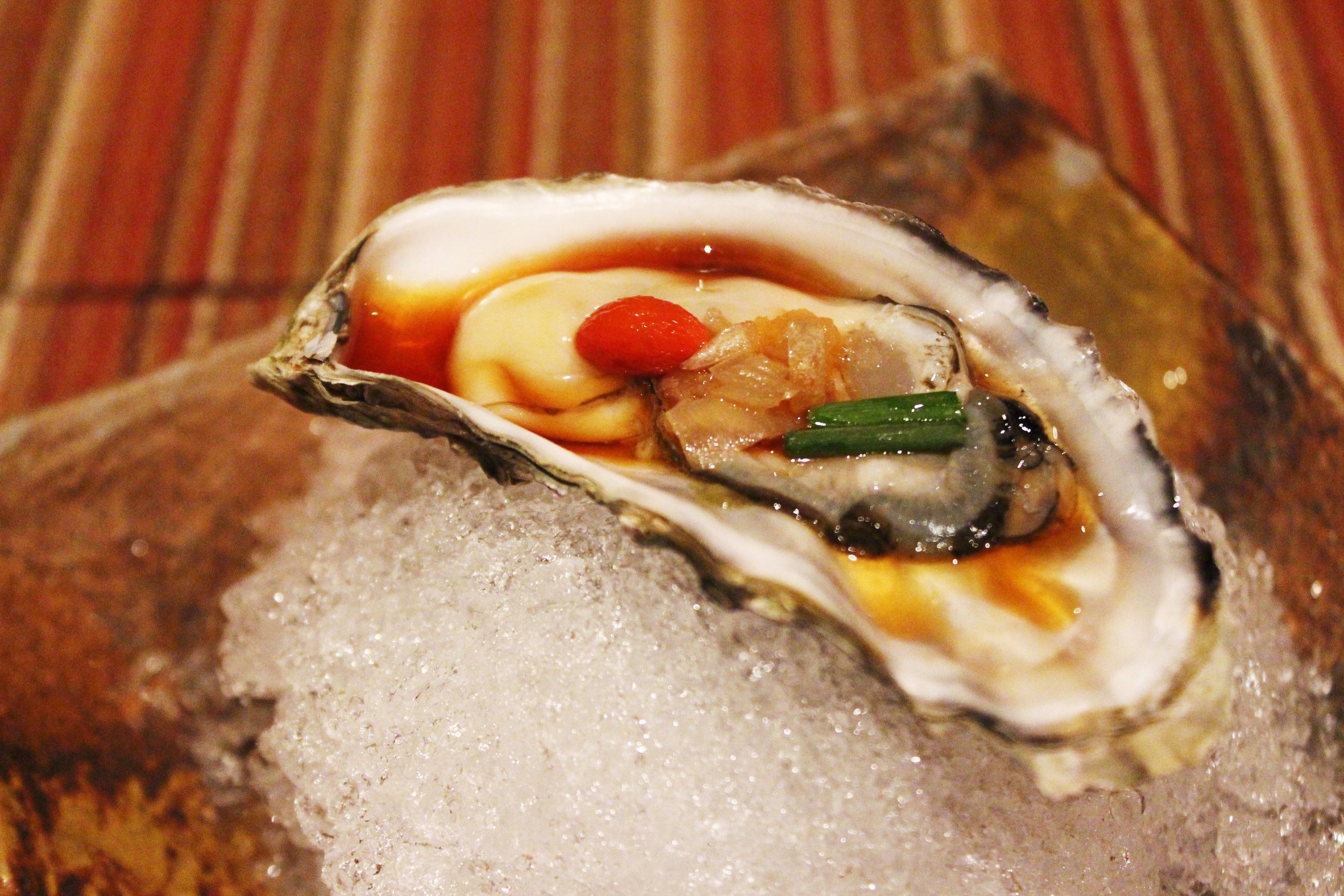 "Otsukuri" Fifth Course: Fresh Oyster and Sashimi of the Day