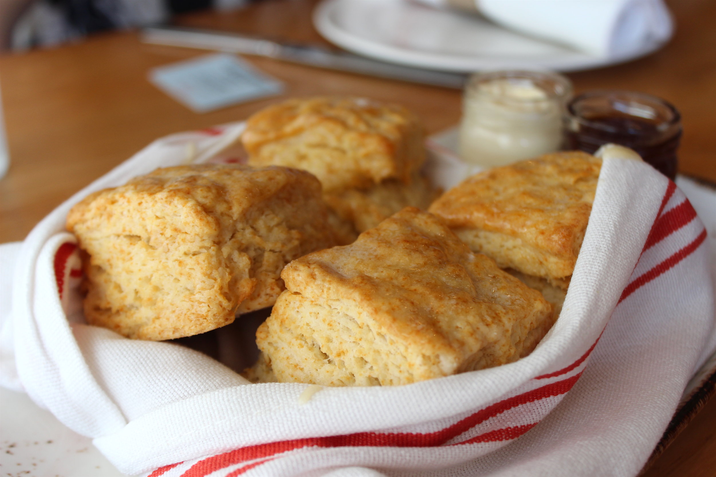 Classic Buttermilk Biscuits with Honey Butter, House-made Jam