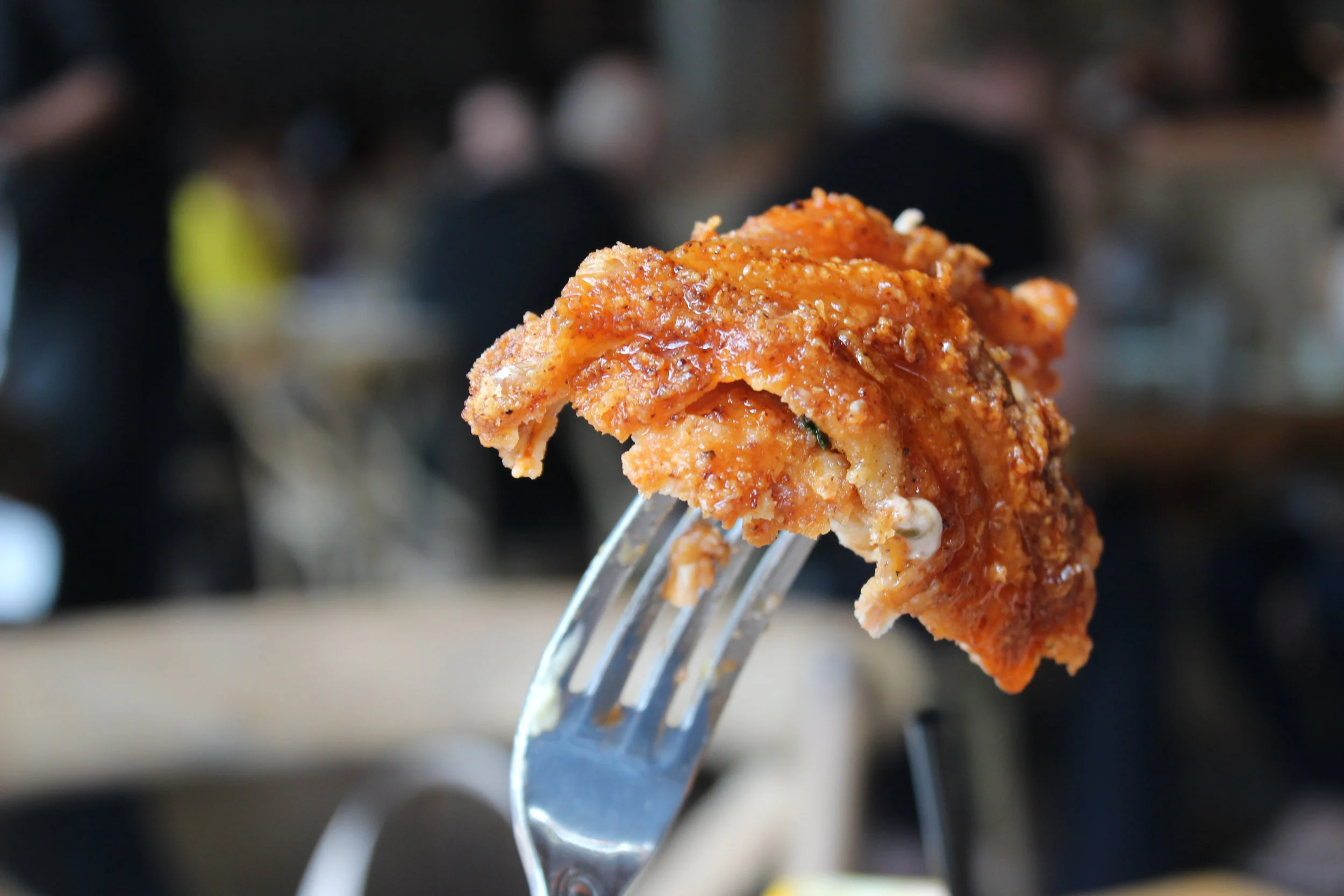 Lewellyn’s Fine Fried Chicken with honey hot sauce at Yardbird Southern Table & Bar