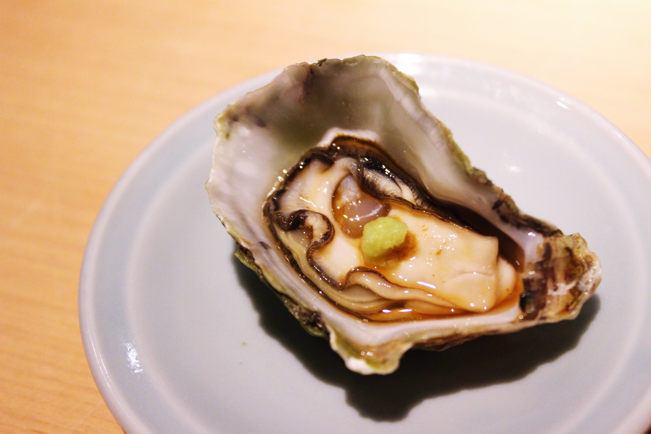 Kumamoto Oyster from California with Fresh Citrus and Wasabi