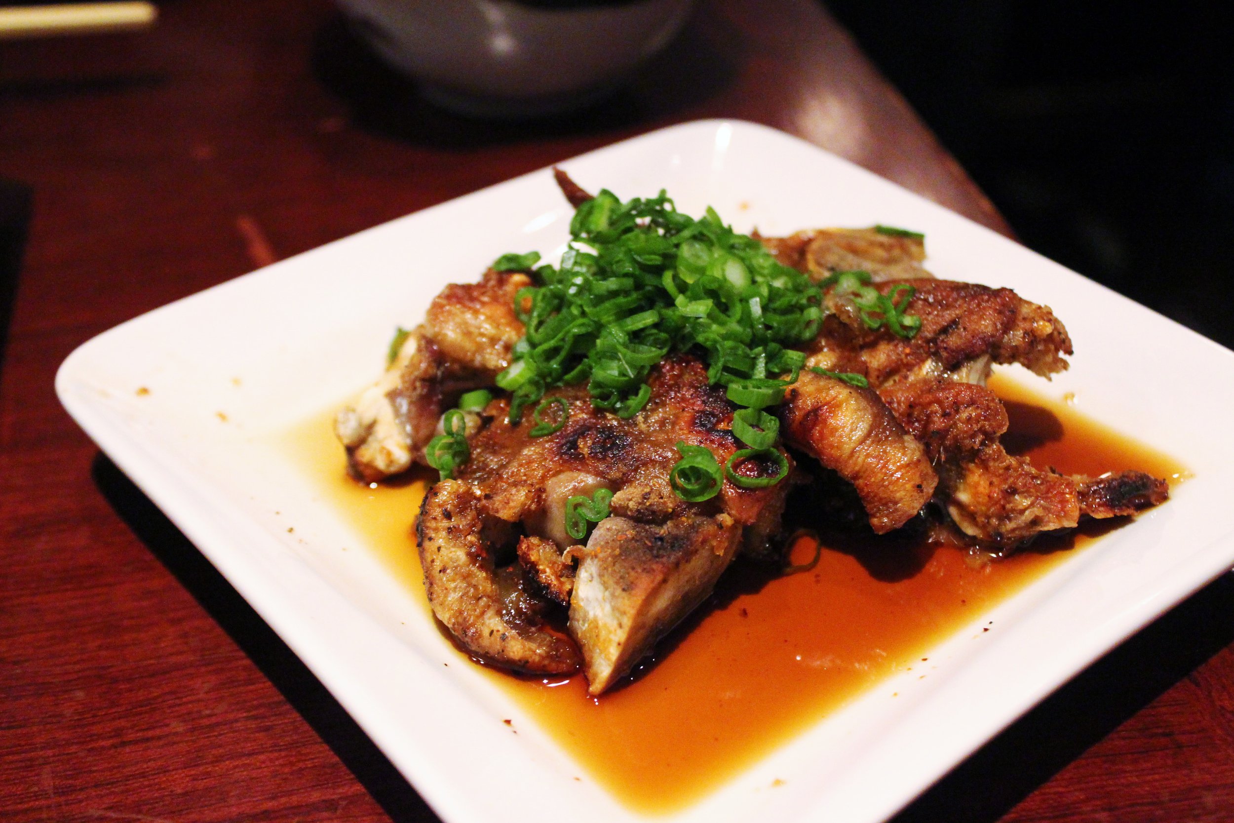 Grilled Pork Tonsoku with Scallion and Ponzu Sauce 