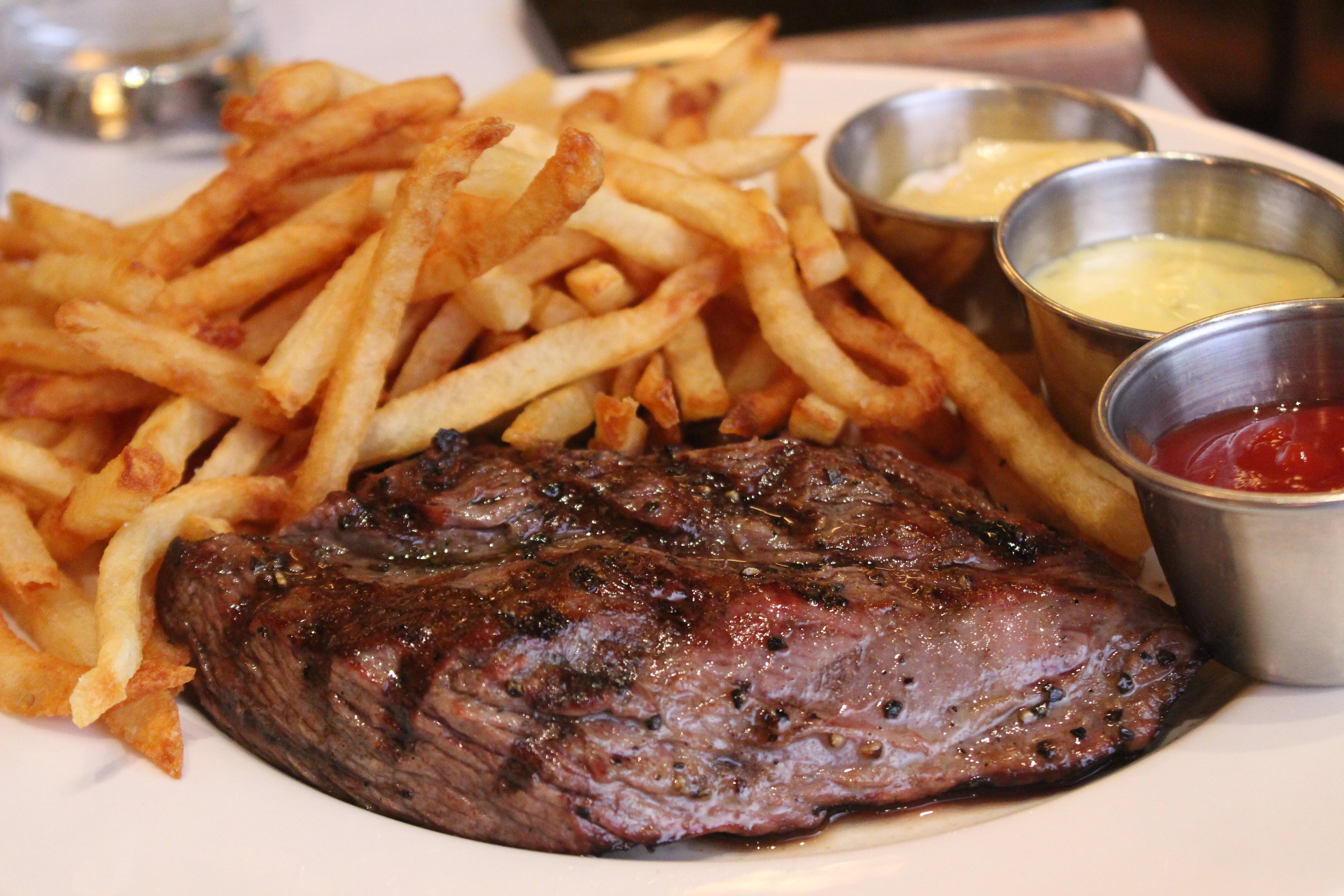 Steak Frites with Maître D’ butter or Béarnaise sauce