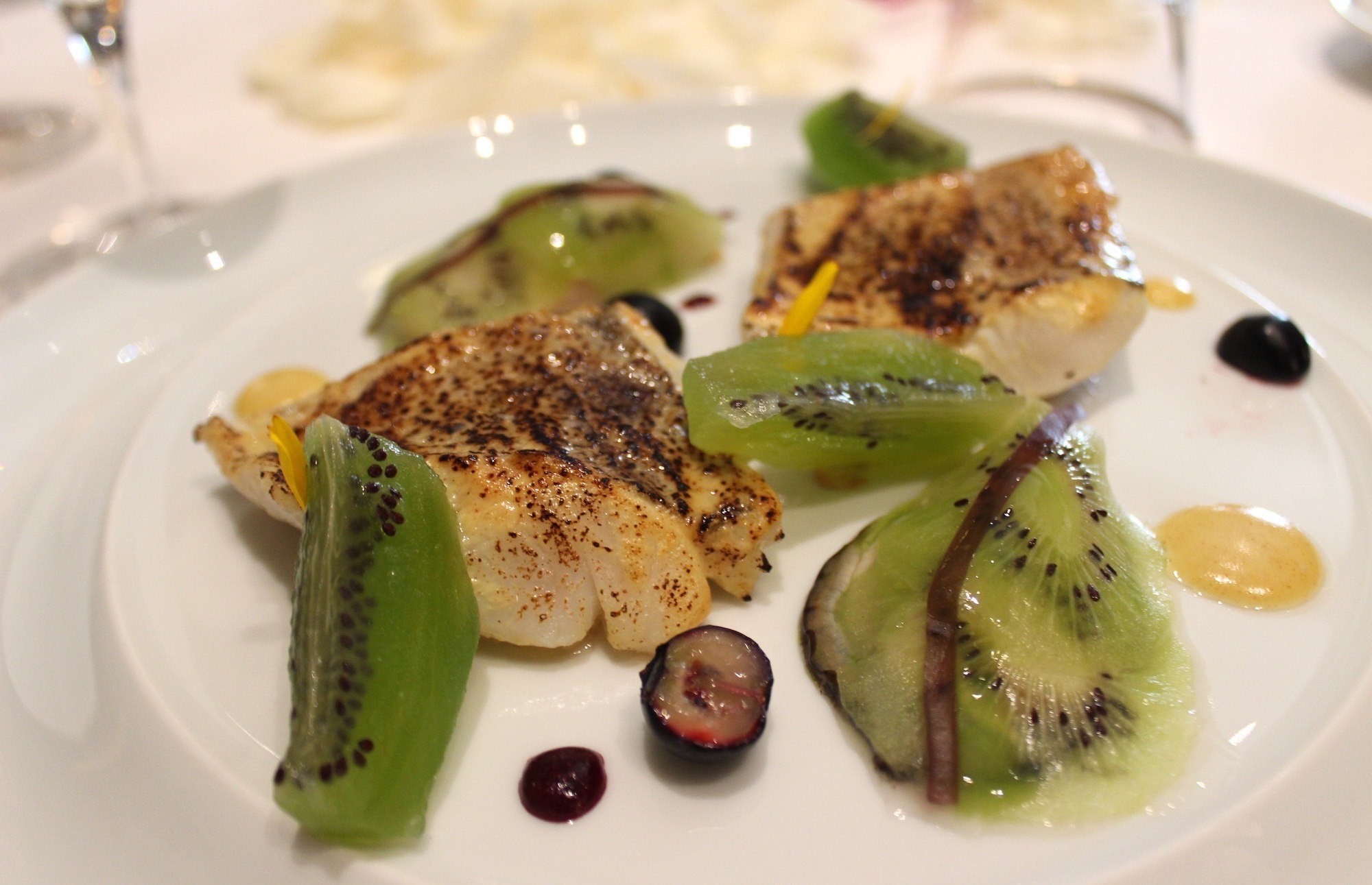 Fillet of Wild Whiting, Roasted with Mustard and Sea-Scented Kiwi 