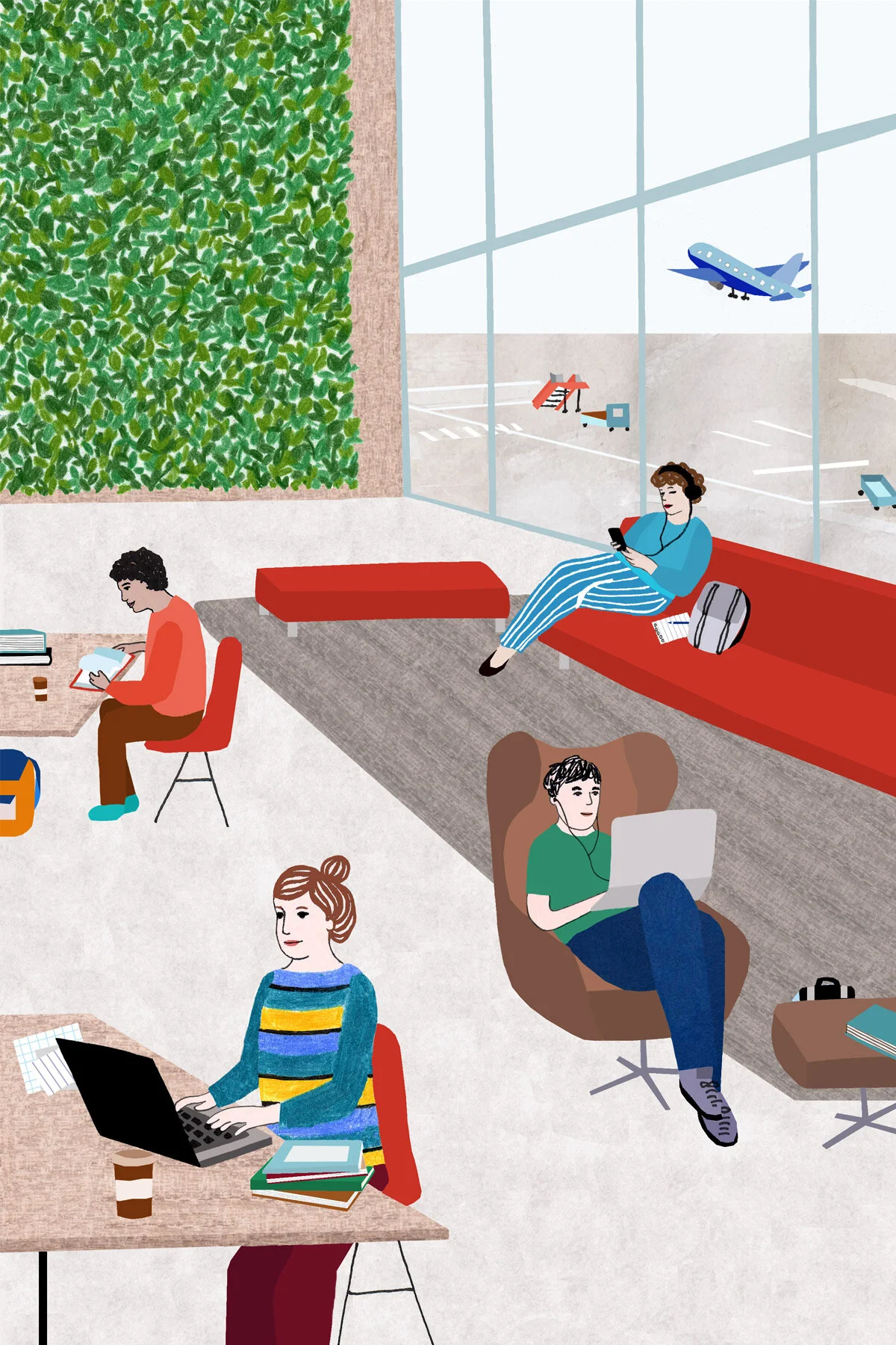  An illustration by Manon de Jong about Harvard’s Smith Campus Center for the March-April 2019 issue of  Harvard Magazine  
