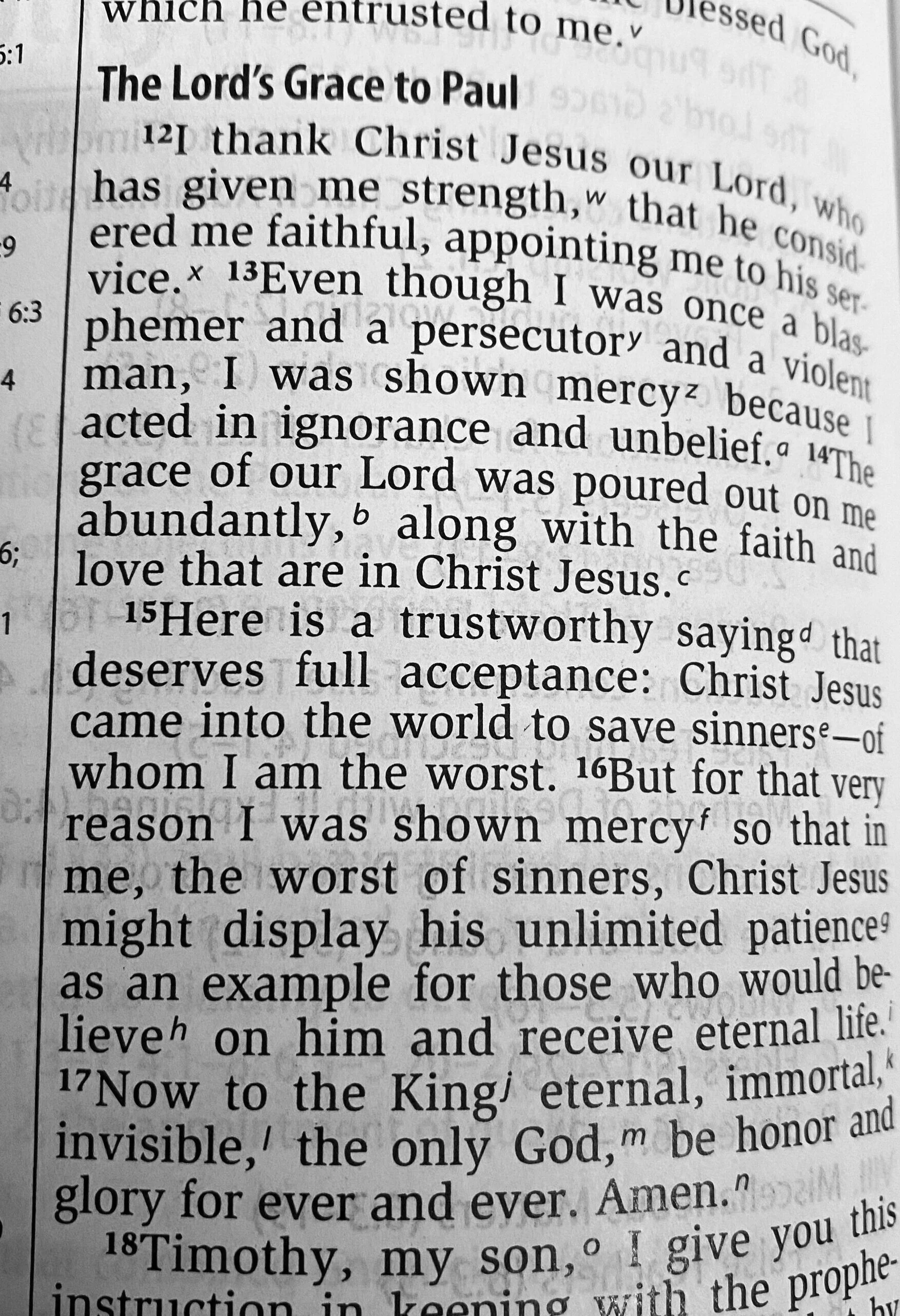 #TuesdayTruth 1 Timothy 1:12-17