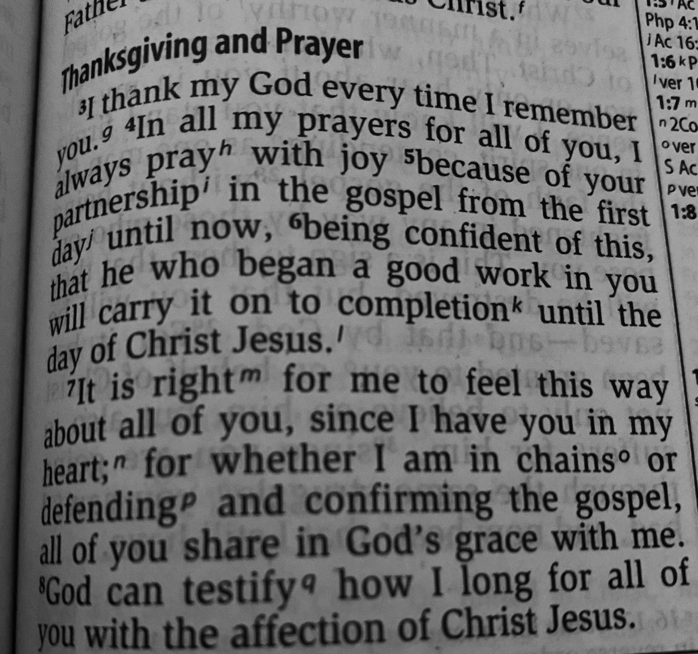 #TuesdayTruth Philippians 1:3-6