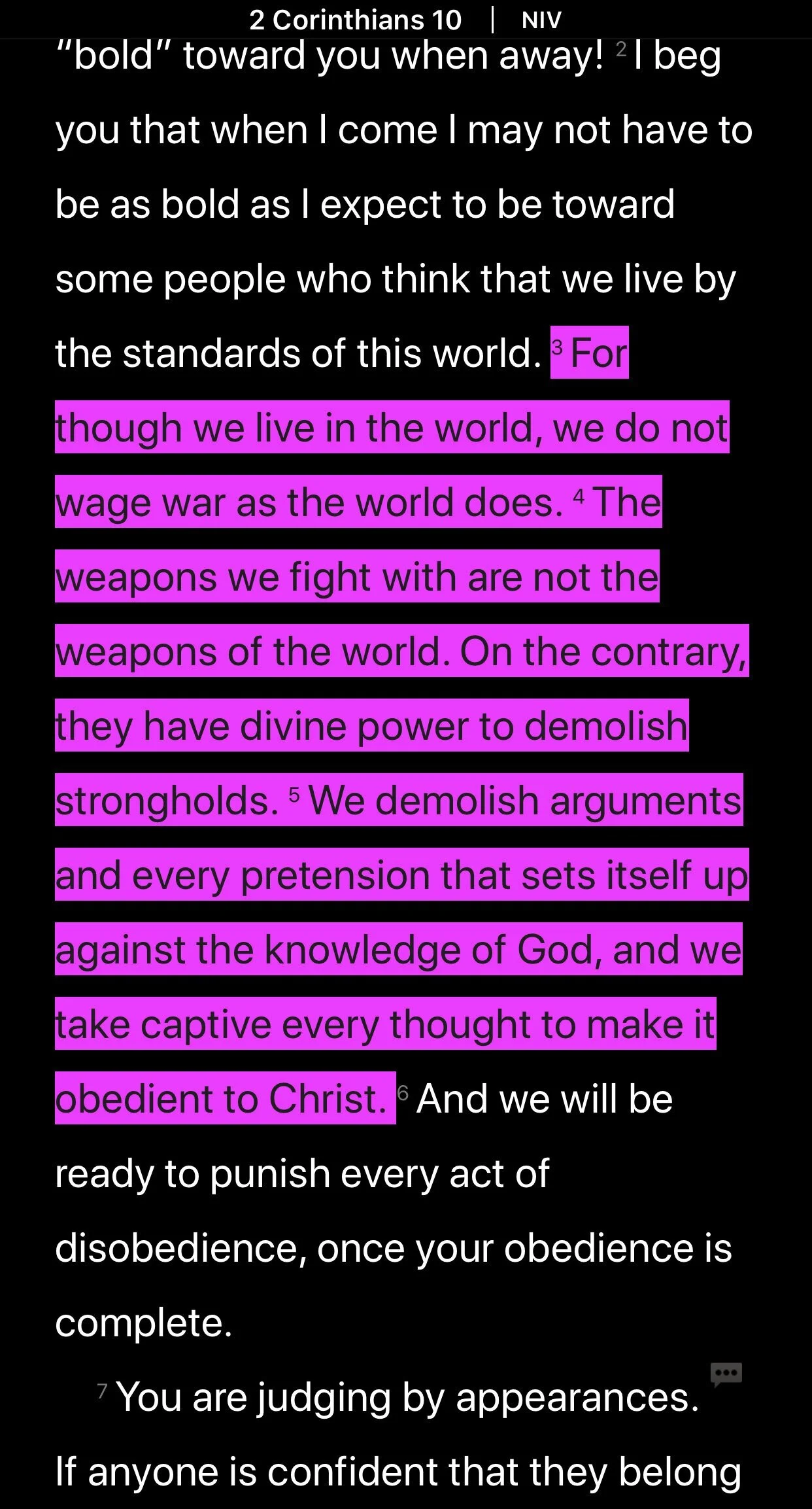 #TuesdayTruth 2 Corinthians 10:3-5