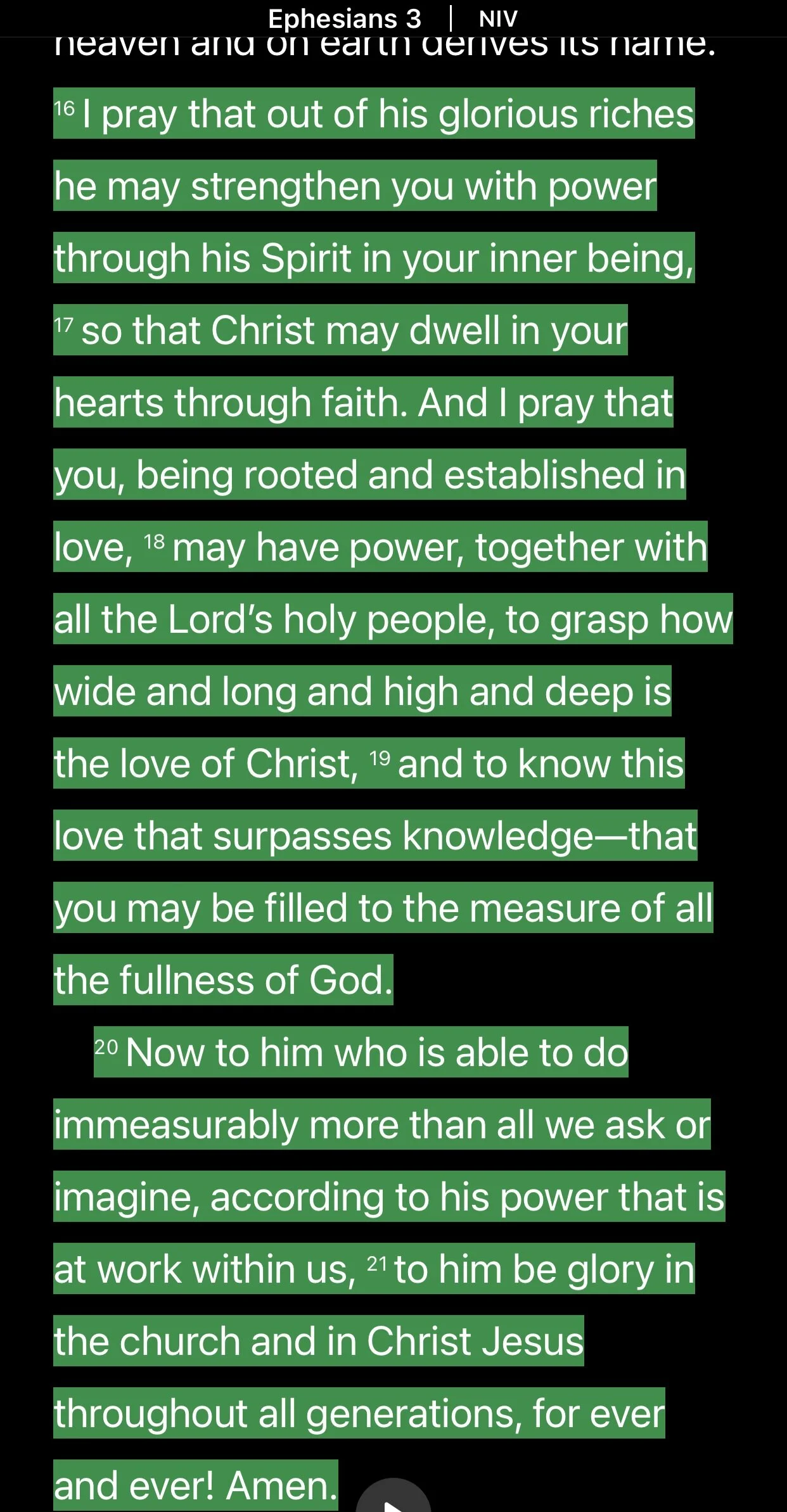 #TuesdayTruth Ephesians 3:16-21