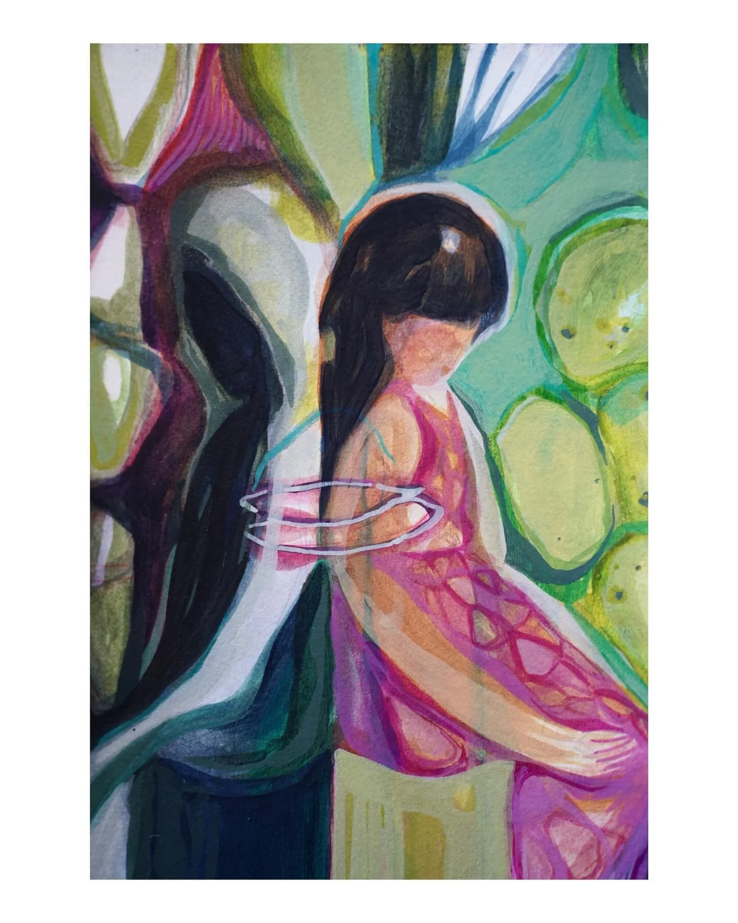 Diary | 3.20.26
.
watercolor and acrylic on paper
7&rdquo;x10&rdquo;

#ghoststories #paintonpaper #figurativeabstract #narrativeart