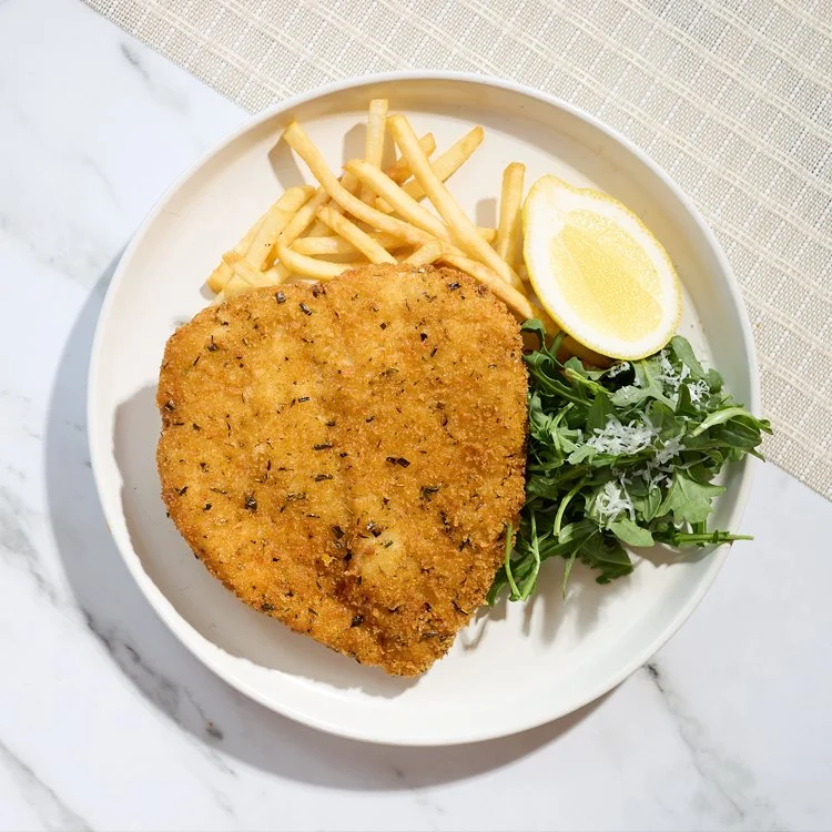 Product Spotlight: 

Panko Mixed Herbs Schnitzel (220g - 250g) - Code 125

Our smallest size herbed butterfly breast chicken schnitzel, ideas for pub style schnitzels