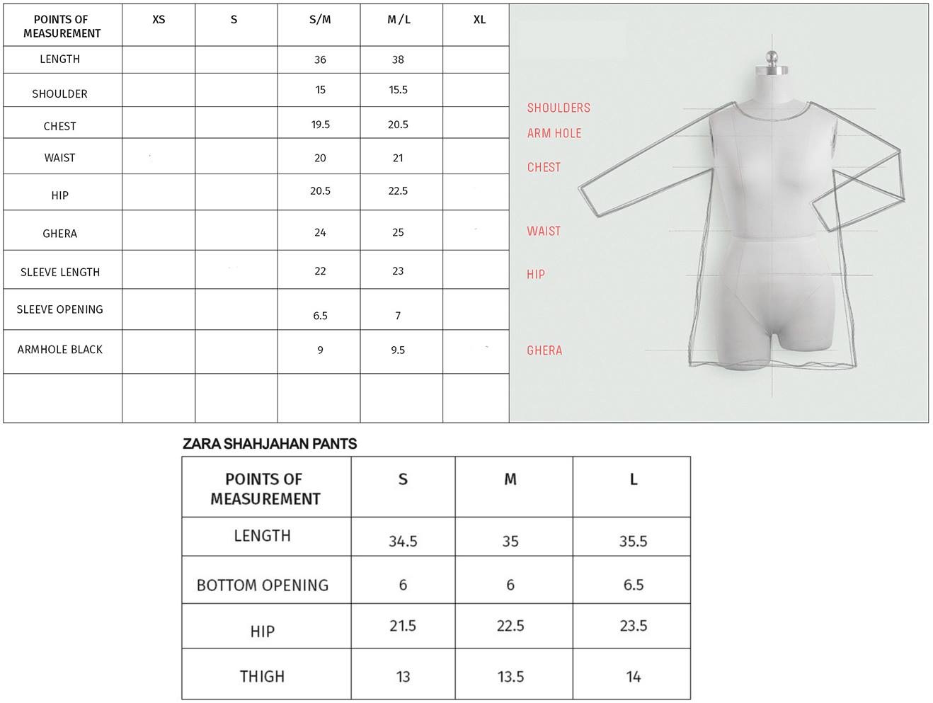 Zara Clothing Size Chart