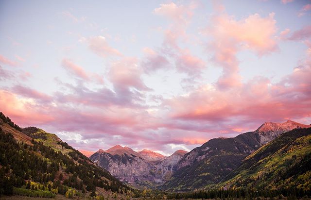 Waiting impatiently for another summer in this magical place.
.
.
.
.
.
.
.
.
.
.
#telluride #tellurideco #telluridecolorado #telluridephotographer #alpenglow #rockymountains #sanjuanmountains #mountains  #clouds