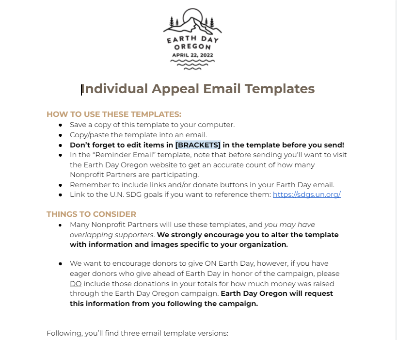 Individual Appeal Email Templates