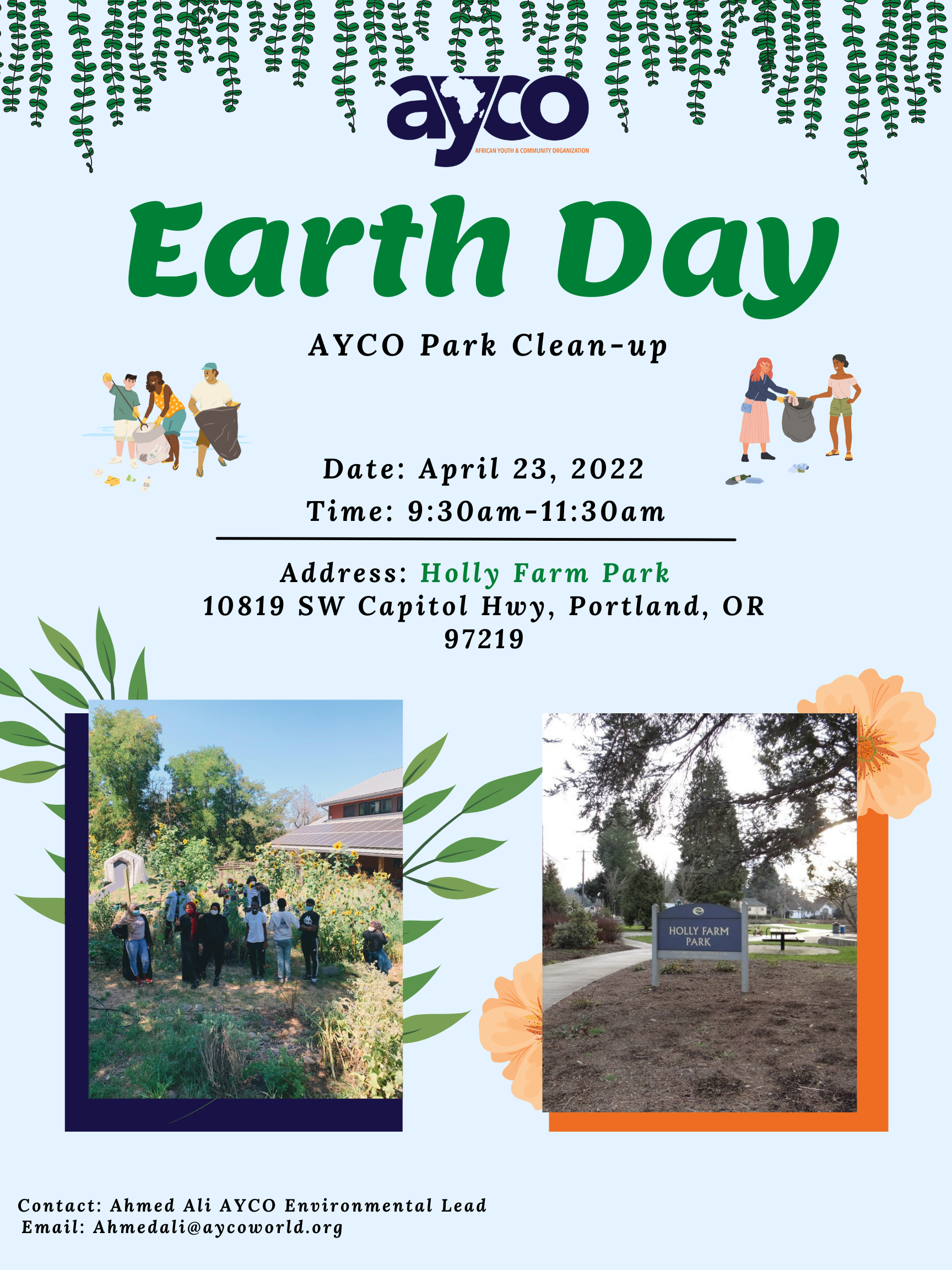 AYCO's SW Neighborhood Cleanup at Holly Farm Park