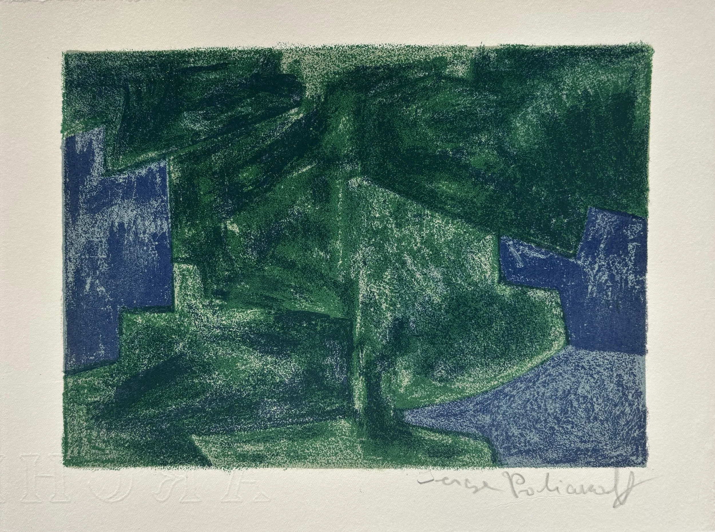 Composition bleue et verte