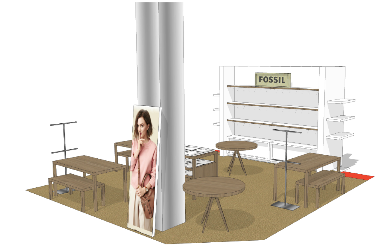 Fossil - New Women's Leather Shop-in-Shop Design