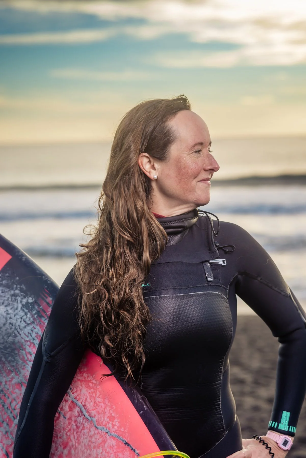Adult woman in wetsuit