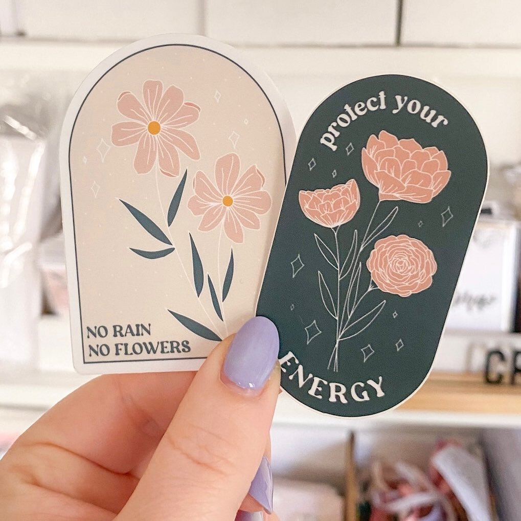 protect your energy✨ &amp; add some pretty pink peonies to your laptop or water bottle with this sticker pack🤩