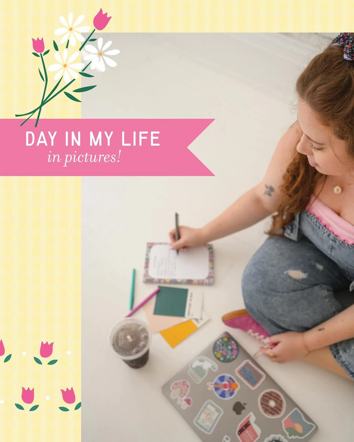 #diml in pictures✨🌷🫶🏻🌼 busy designing day!! lots of client work, designing some special applefest products for @germanvillagemakersmarket 🍎 &amp; even started some client projects for things in 2026🤯 entering the busiest time of the year over h