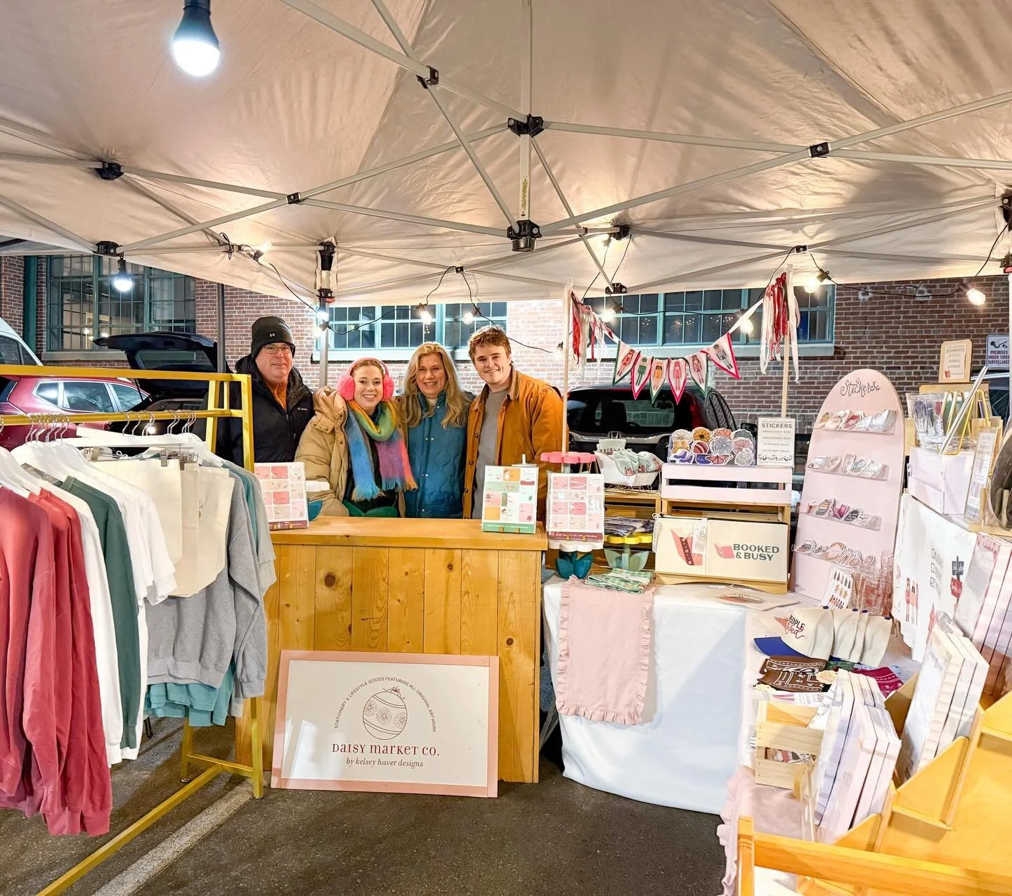 a sweet end to outdoor market season❤️ at @germanvillagemakersmarket with a visit from my family🫶🏻✨ thank you shoppers for showing up in the cold❄️ both days this weekend!! four more (indoor) market days left this year &mdash; this weds-fri at @day