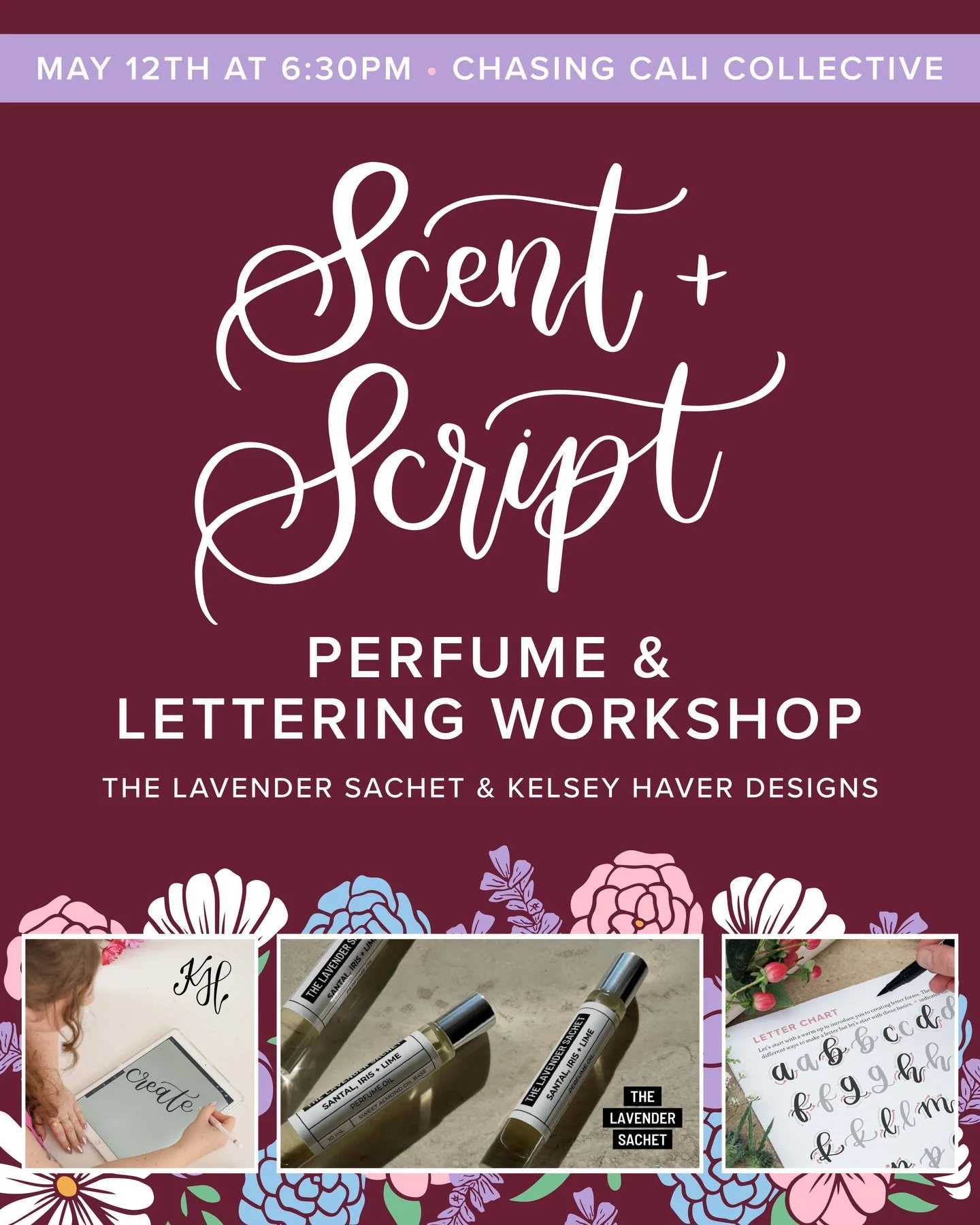Celebrate Mother&rsquo;s Day with a meaningful, hands-on experience at our Scent + Script workshop, hosted by @thelavendersachet and @kelseyhaverdesigns at @chasingcali_collective !✨🌷This special evening is designed to honor all kinds of love &mdash