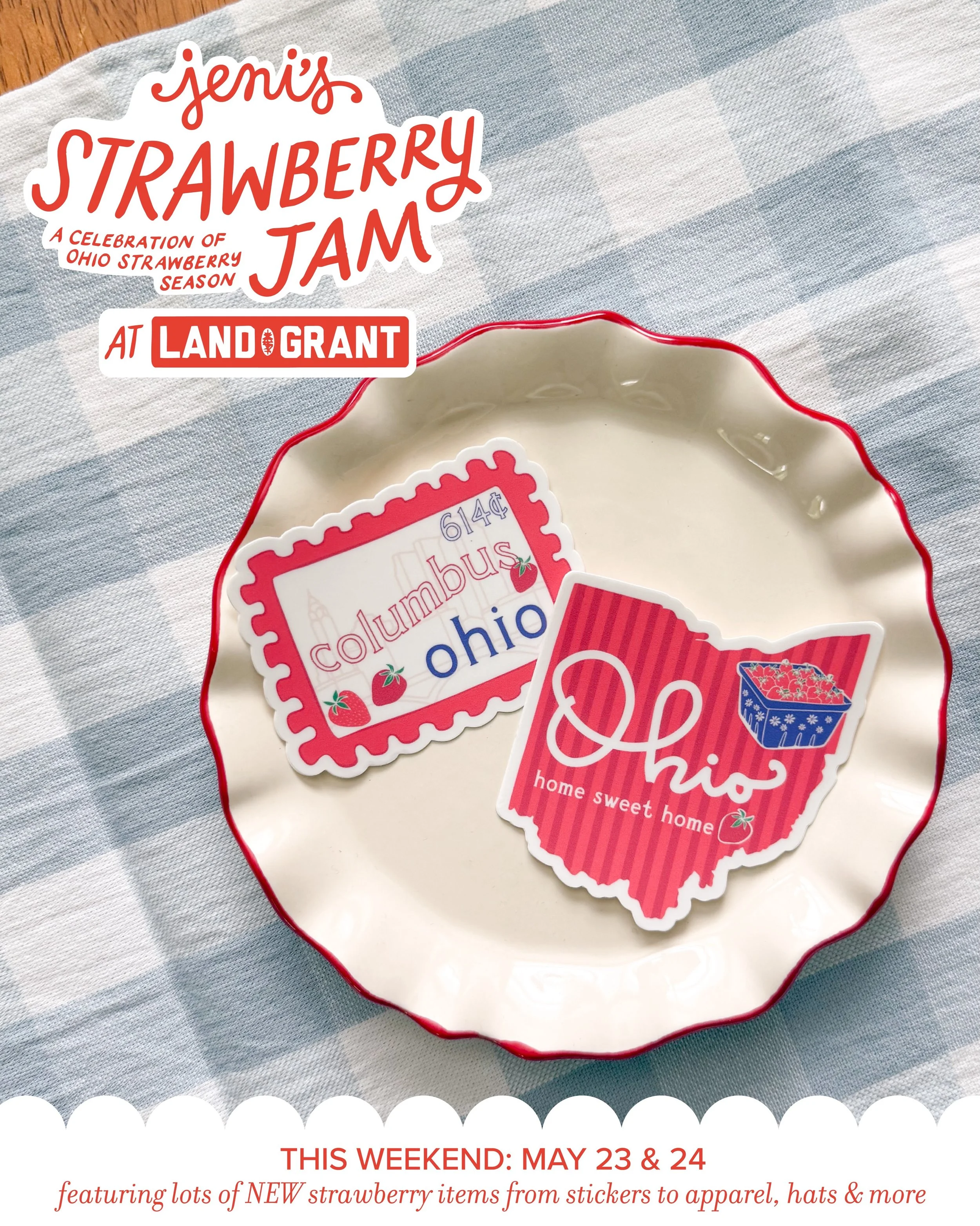 you won&rsquo;t want to miss this berry🍓 special jam-packed event!! @jenisicecreams x @landgrantbrewing is this weekend @landgrantextension ✨ come shop, eat, drink &amp; celebrate ohio strawberry season❣️