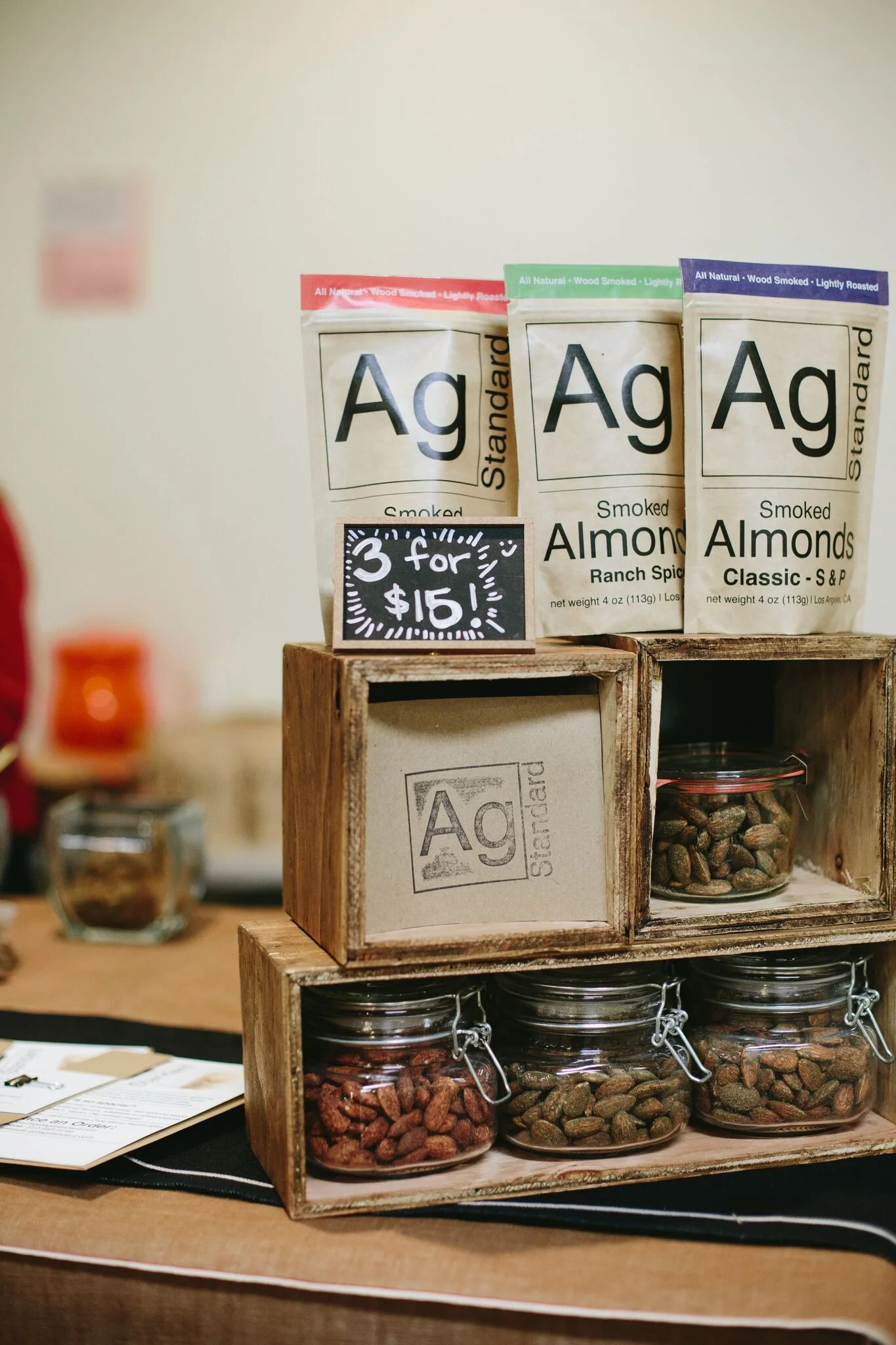 Peter Egan’s Ag Standard premium gourmet nuts at one of our seasonal shows featuring 150+ makers, chefs, programming and more in downtown Los Angeles at The Reef.