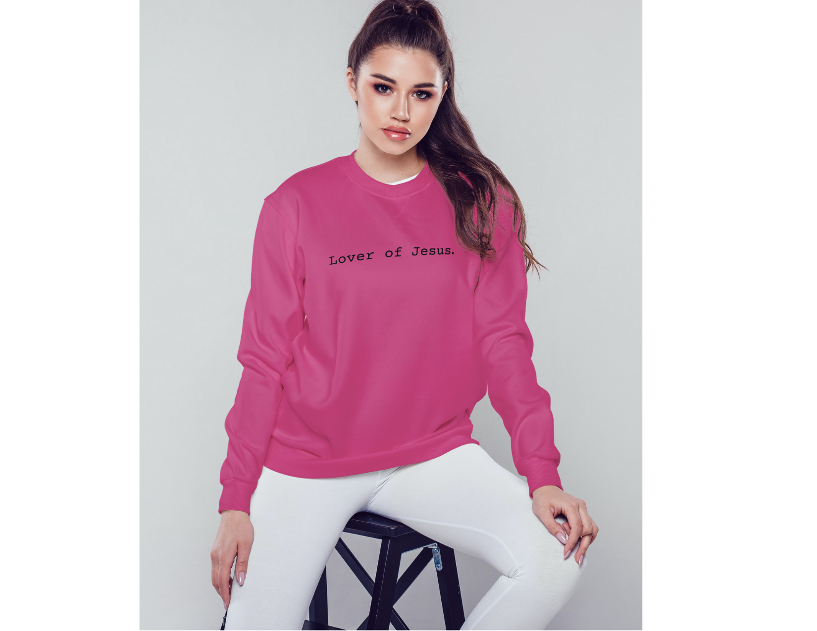 Lover of Jesus Sweatshirt Pink