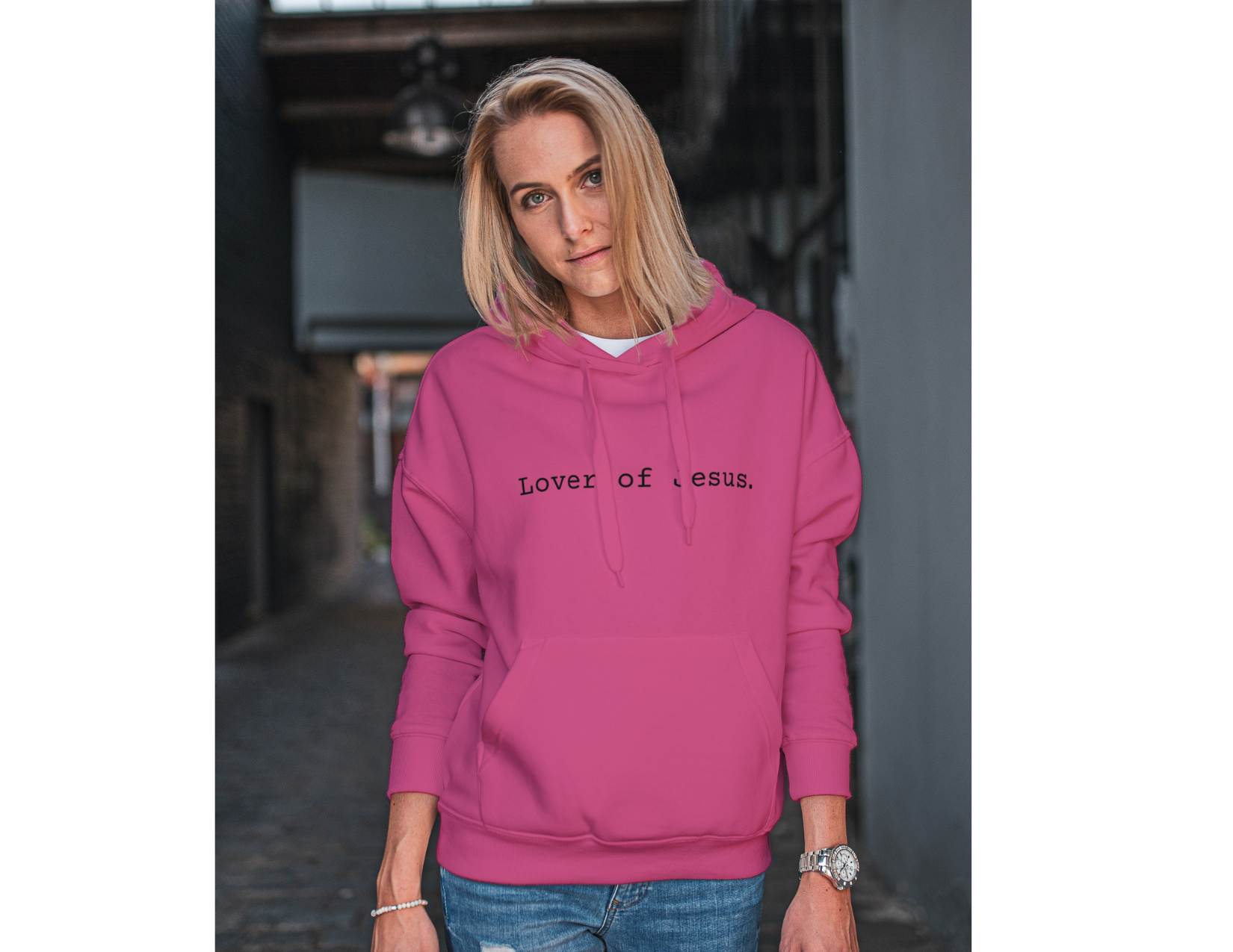 Lover of Jesus Hoodie Pink  