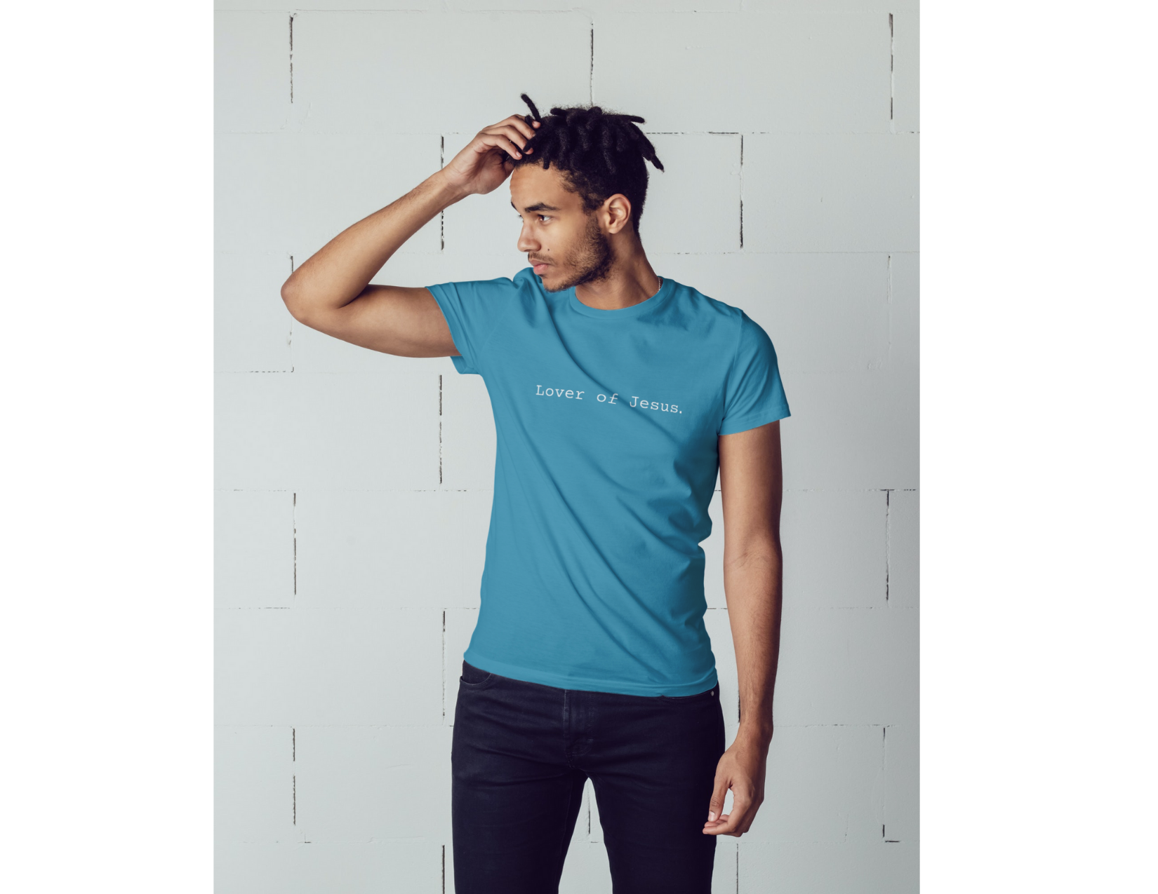 Lover of Jesus T-shirt Aqua
