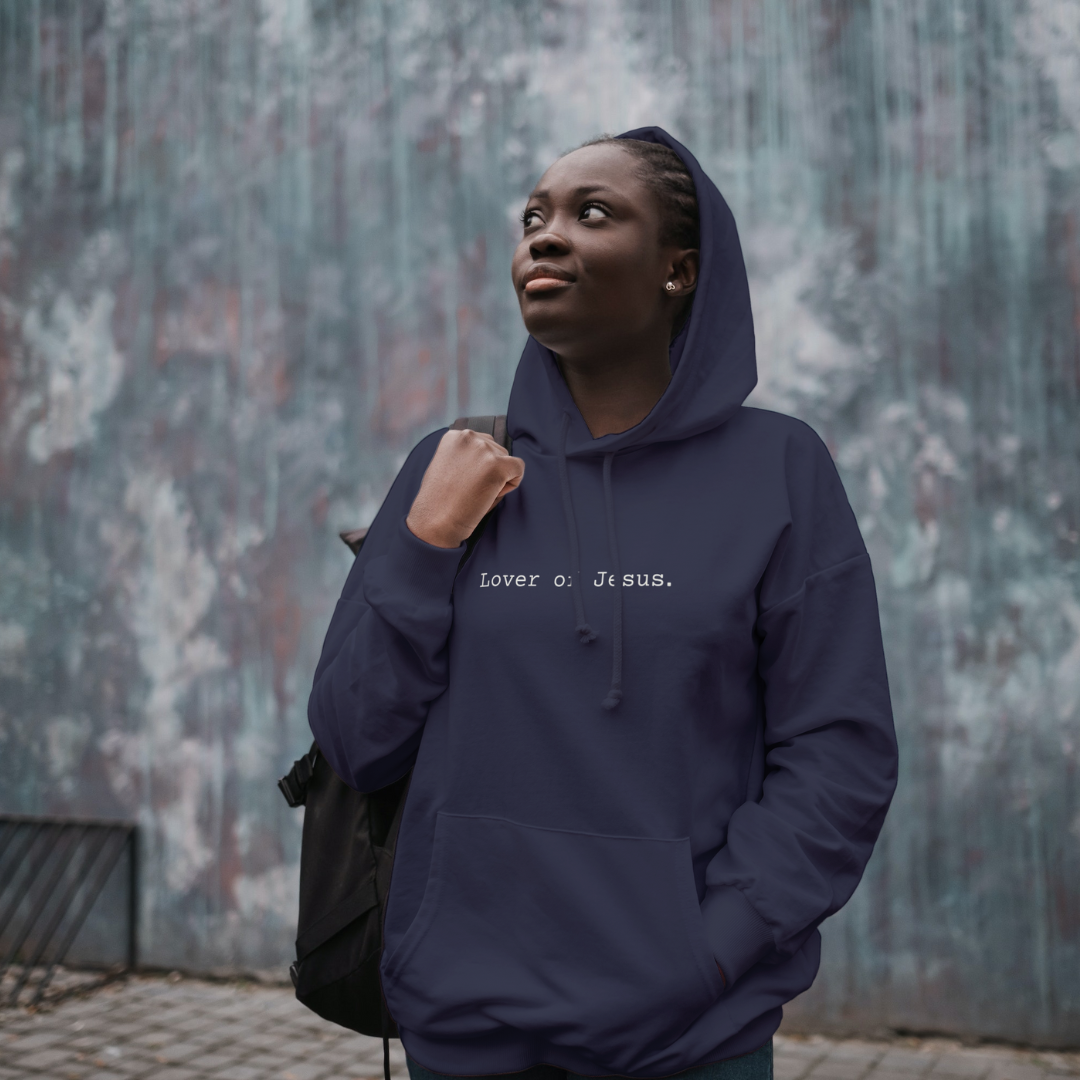 Lover of Jesus Hoodie Navy